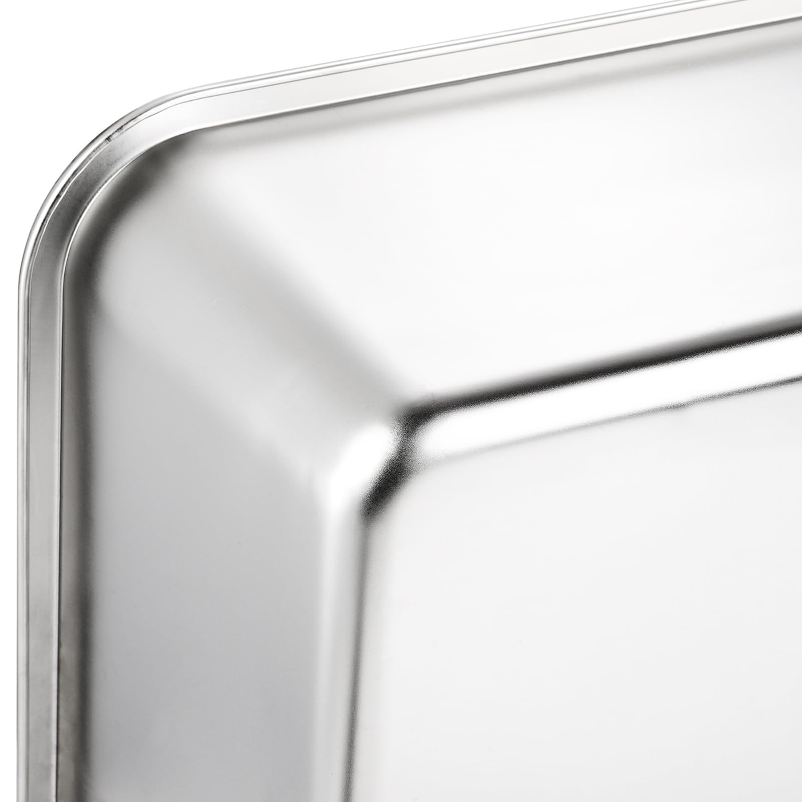 Lawei 2Pcs Stainless Steel Cat Litter Box, Medium Metal Litter Pan For Kitty/Kitten/Cat/Rabbits, Non Stick Litter Boxes, Rust Pr