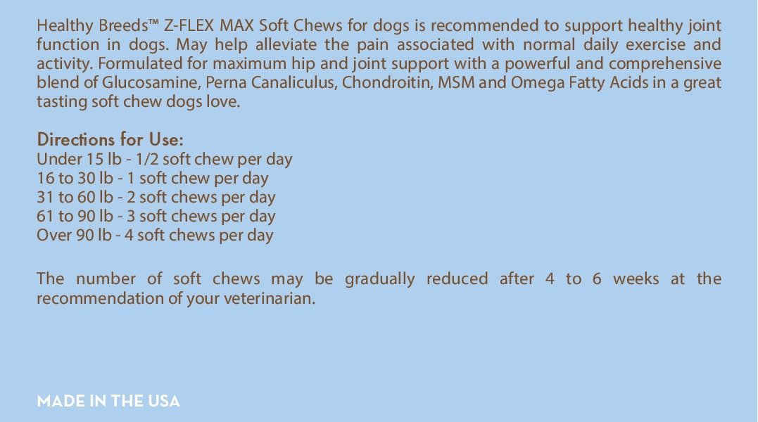 Healthy Breeds Standard Schnauzer Z-Flex Max Hip and Joint Soft Chews 50 Count