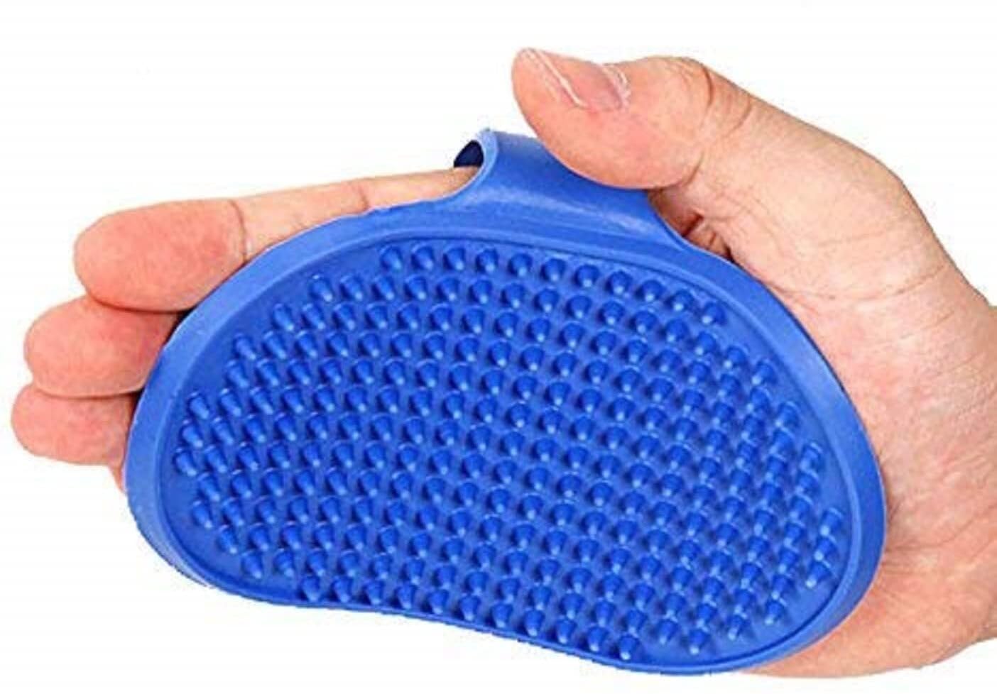 Petjoy Pet Massage Rubber Bath Glove For Dogs, Cats, Rabbits & Hamsters | Soft Silicone Bristle Dog Grooming Glove For Shampooin