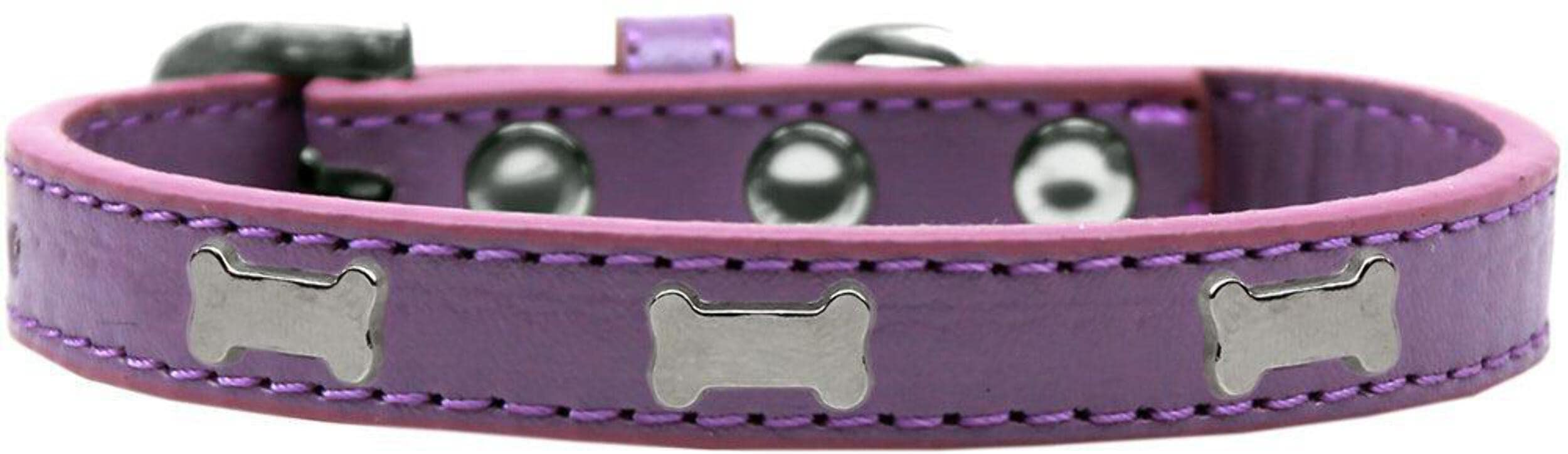 Dog, Puppy & Pet Widget Fashion Collar, Silver Bone Aqua 20