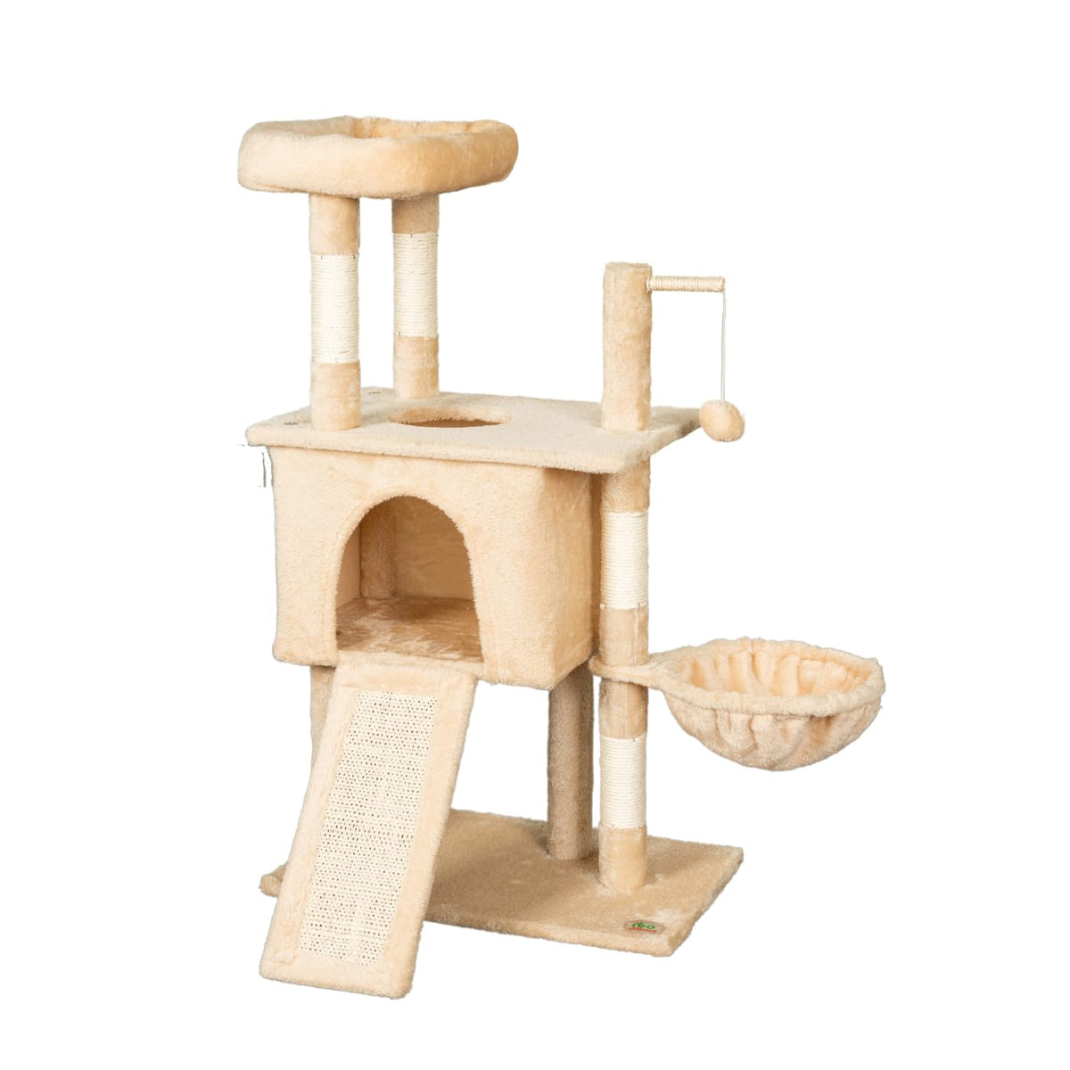 Go Pet Club Everyday Value 38In Cat Tree Tower Cat Condo Comfy Large Perch, Scratching Posts, Scratching Board, Dangling Ball, C