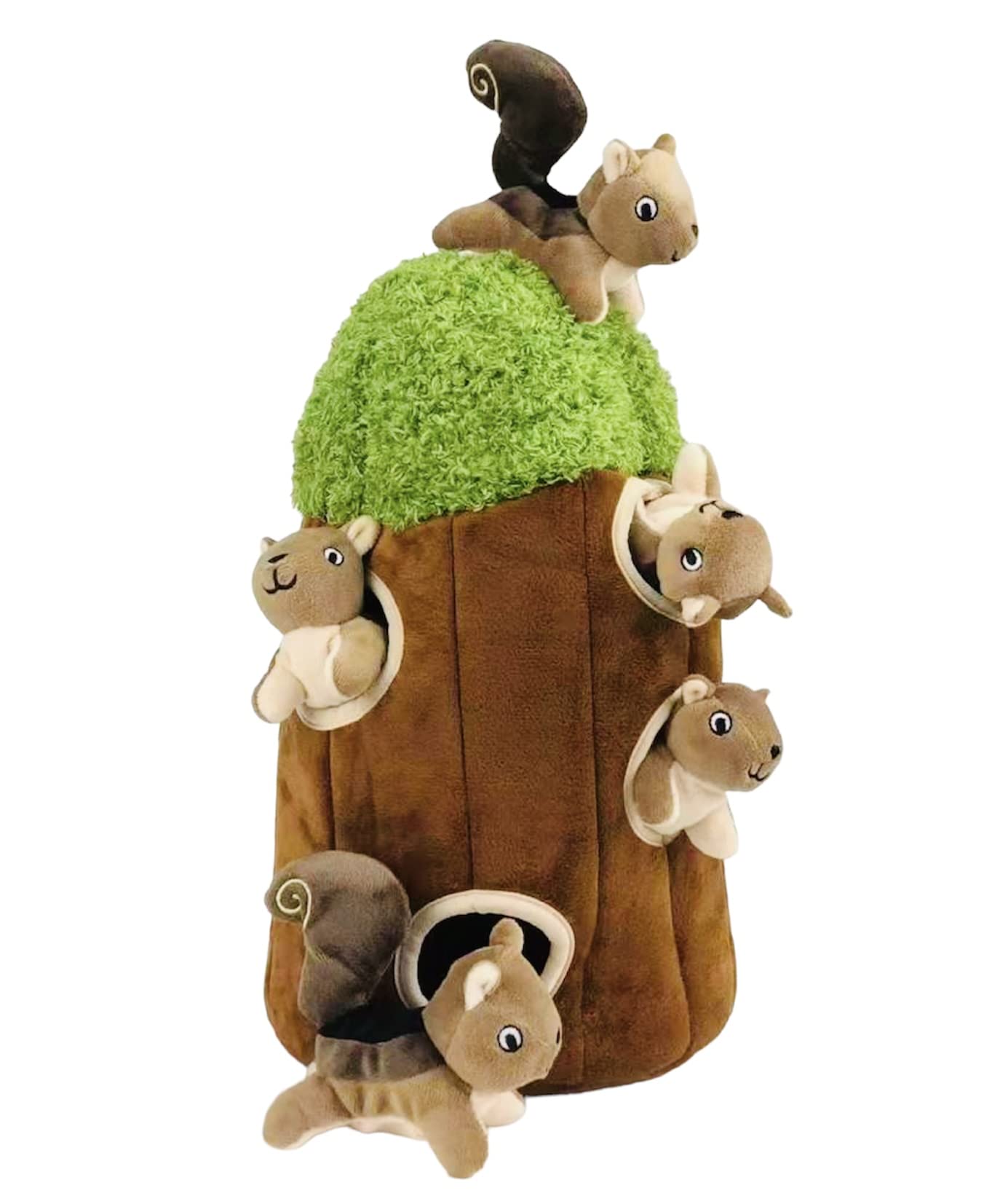 Glow Pups Hide And Seek Toy For Medium Size Dogs, Squirrel Tree Dog Toy, Burrow Dog Toy, Hide And Seek Dog Toy With Squeaker, Multipack Dog Toy (Tree With Squirrels, Large)