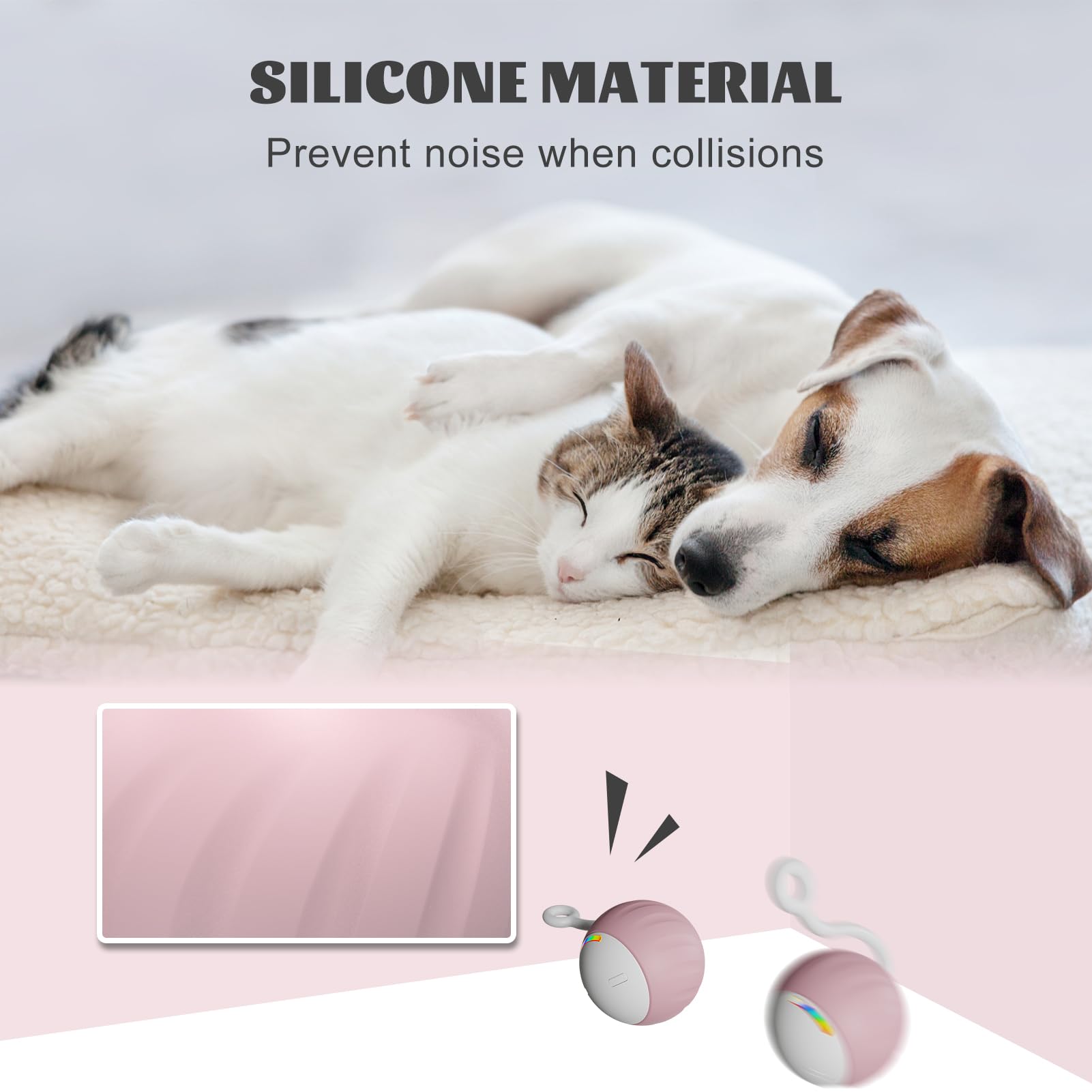 Wakhjakt Cat Toy, Interactive Cat Toys For Indoor Cats, Diy 5 In 1 Automatic Moving Cat Ball Toys/Puppies Toys With Led Rainbow
