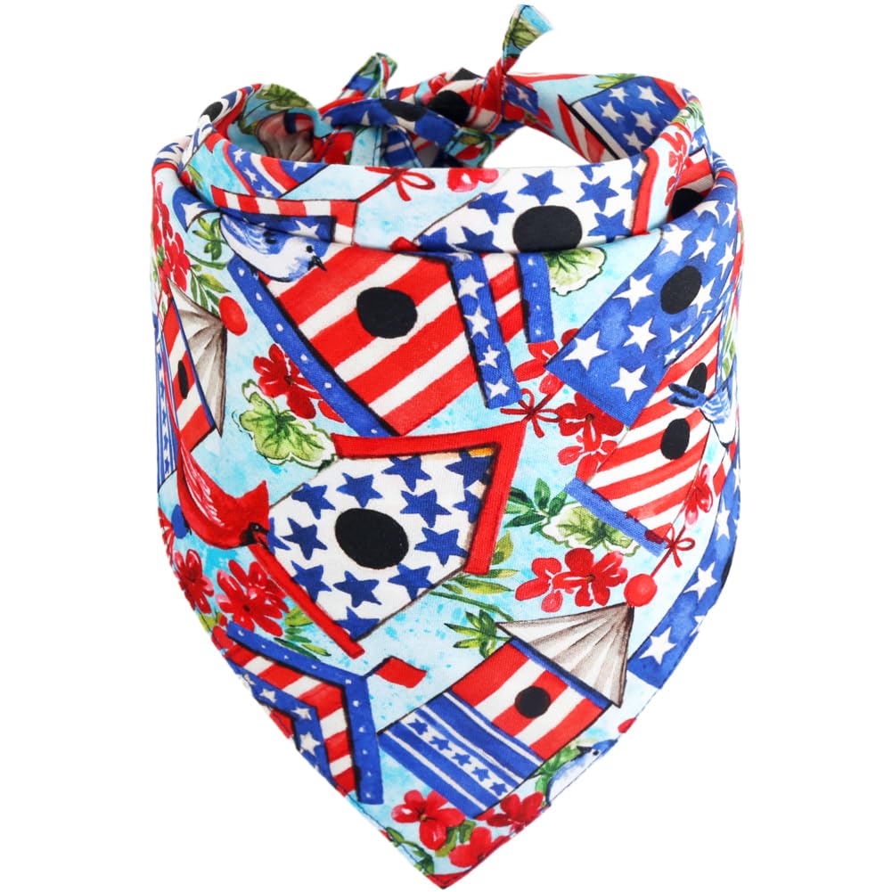 American Flag Dog Bandana 6Th Of July Pet Clothes Patriotic Reversible Triangle Bibs Scarf Accessories For Cats Animals