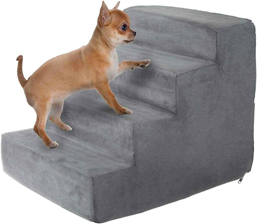 PETMAKER 80PET6016 High Density Foam Pet Stairs, Gray, Gray