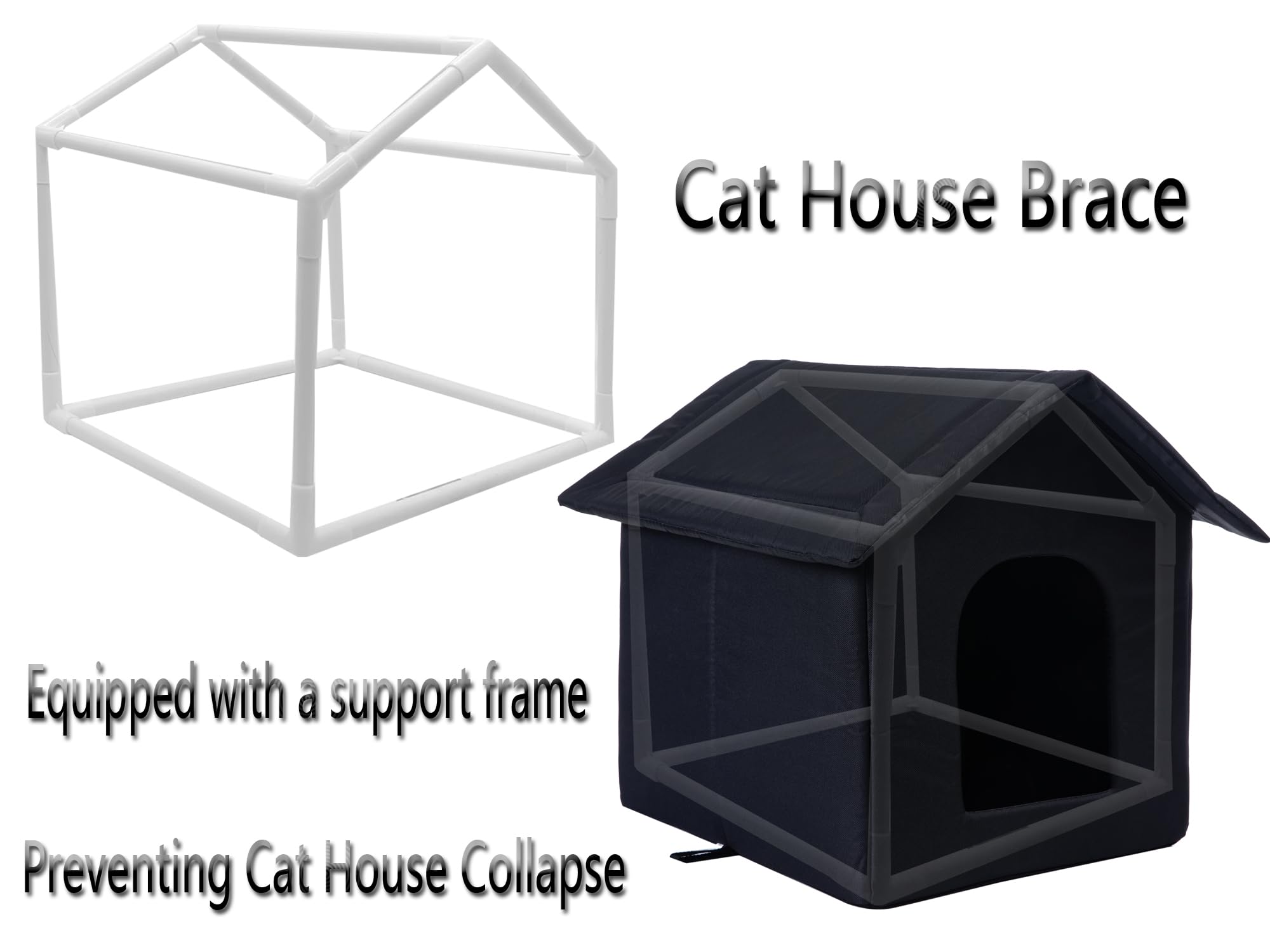 Cat Houses For Outdoor Cats Outdoor Houses For Feral Cats Cat House With Weatherproof Canvas Roof Stray Shelter (Cat House Black