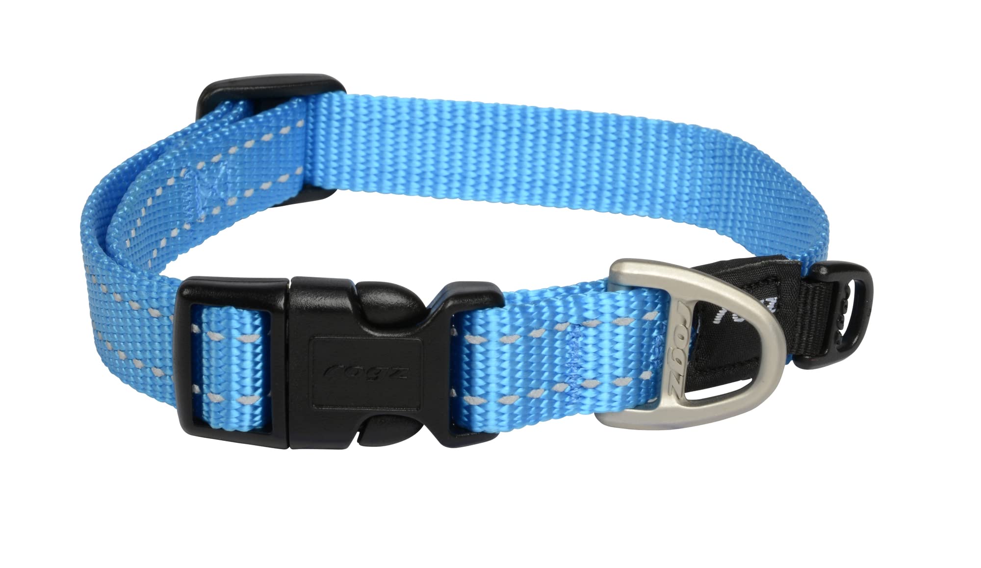 Reflective Dog Collar For Medium Dogs, Adjustable From 12-17 Inches, Turquoise