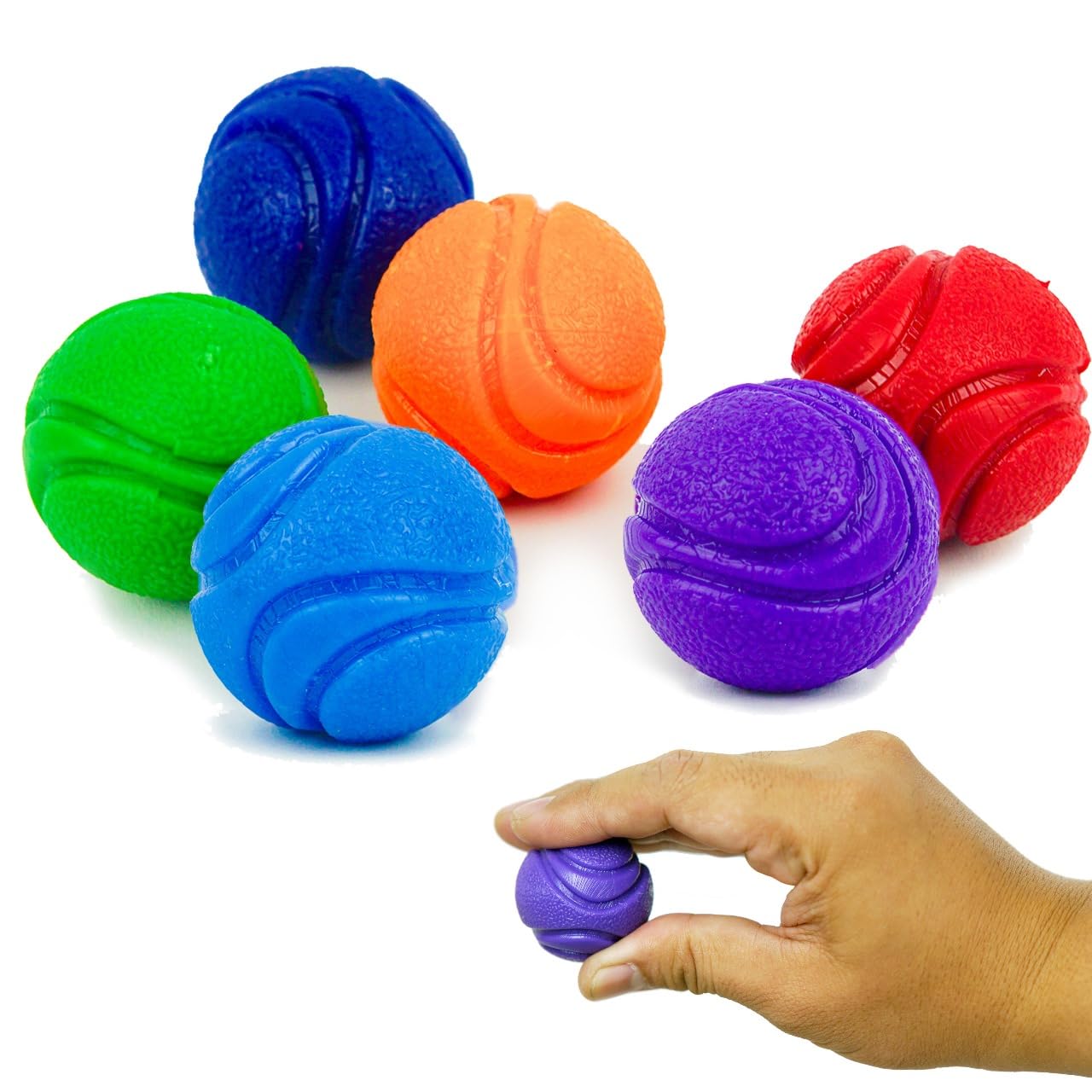 Petite Paws Superfetch Dog Balls 1.5 Inch No Squeak Toy For Small Dogs Teething Toys For Puppies Rubber Balls For Fetch, Trainin