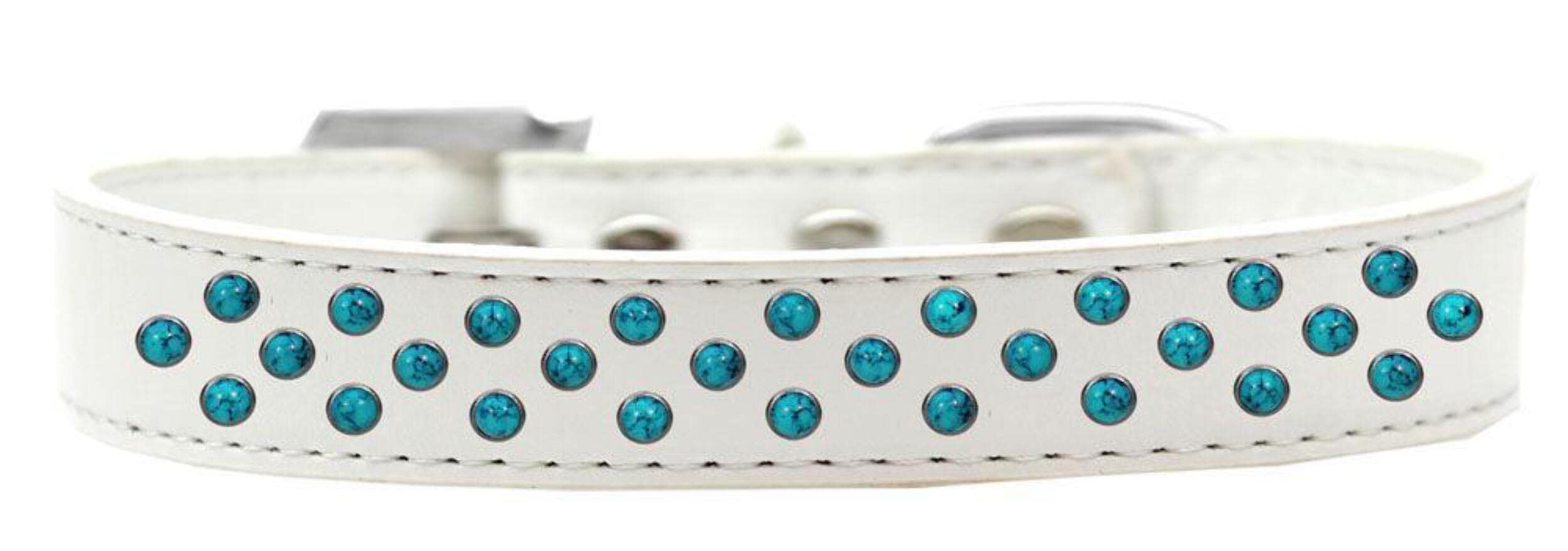 Mirage Pet Products Southwest Turquoise Pearl Black Puppy Dog Collar, Size 12