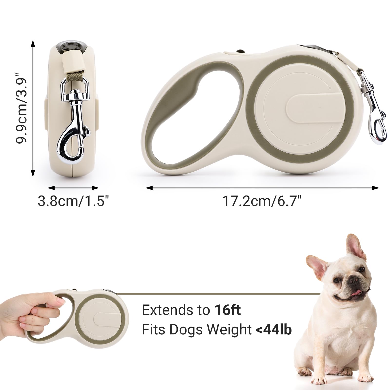 Segarty Retractable Leash Small Dog, 16Ft Heavy Duty Walking Dog Leash For Medium Pet Up To 44Lb, Anti-Slip Handle 360Tangle-Fre