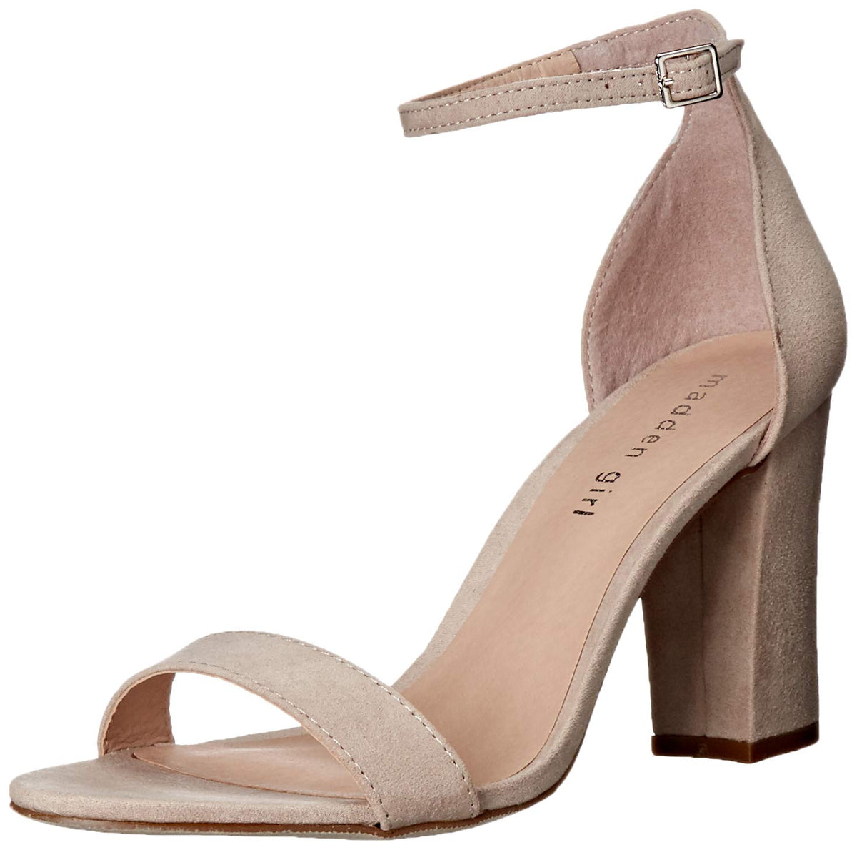 Madden Girl Womens Beella Heeled Sandal, Blush Fabric, 9