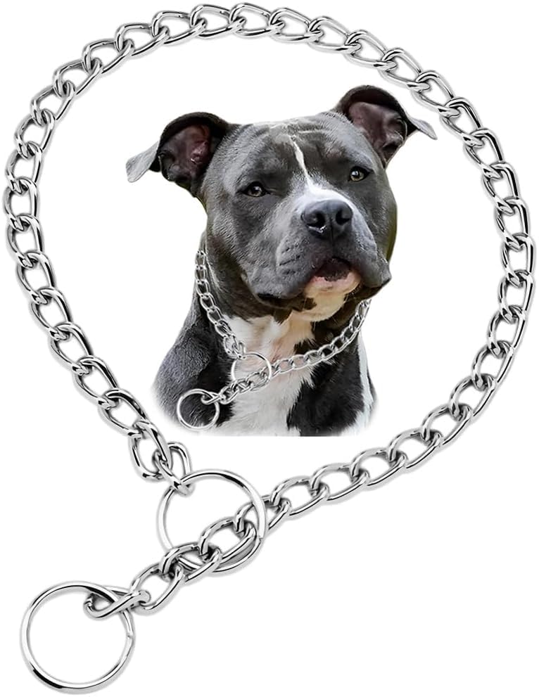 Chain Dog Choke Collars For Medium Dogs, Metal Slip Link Training Heavy Duty Dog Choker Collar Martingale Puppy Collars For Xxs 