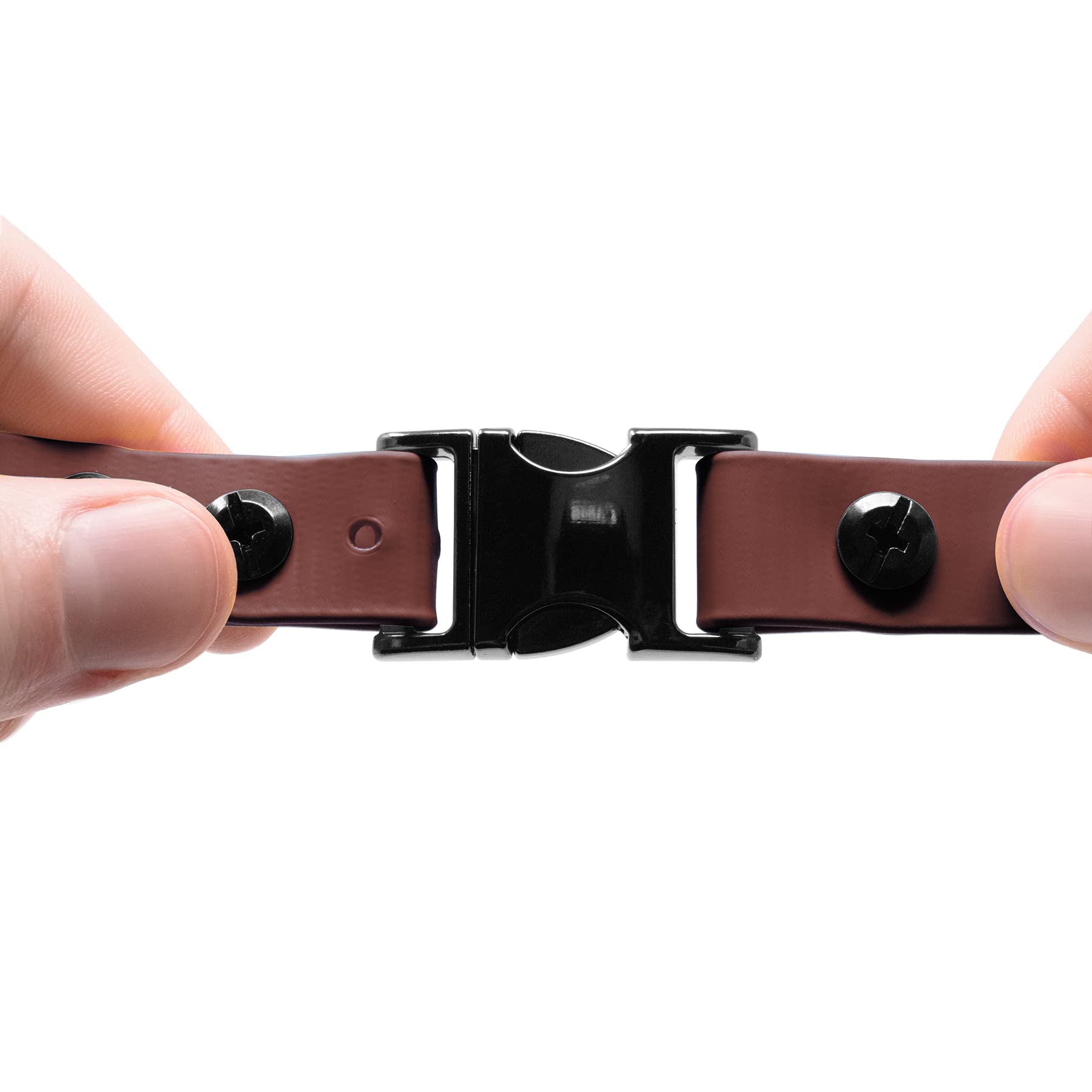 Educator Quick Snap Bungee Dog Collar, Biothane, Waterproof, Odorproof, Easy Connect And Disconnect Clasp And D Ring With Comfort Bungee Loop, Adjustable For Custom Fit, 1-Inch, Brown