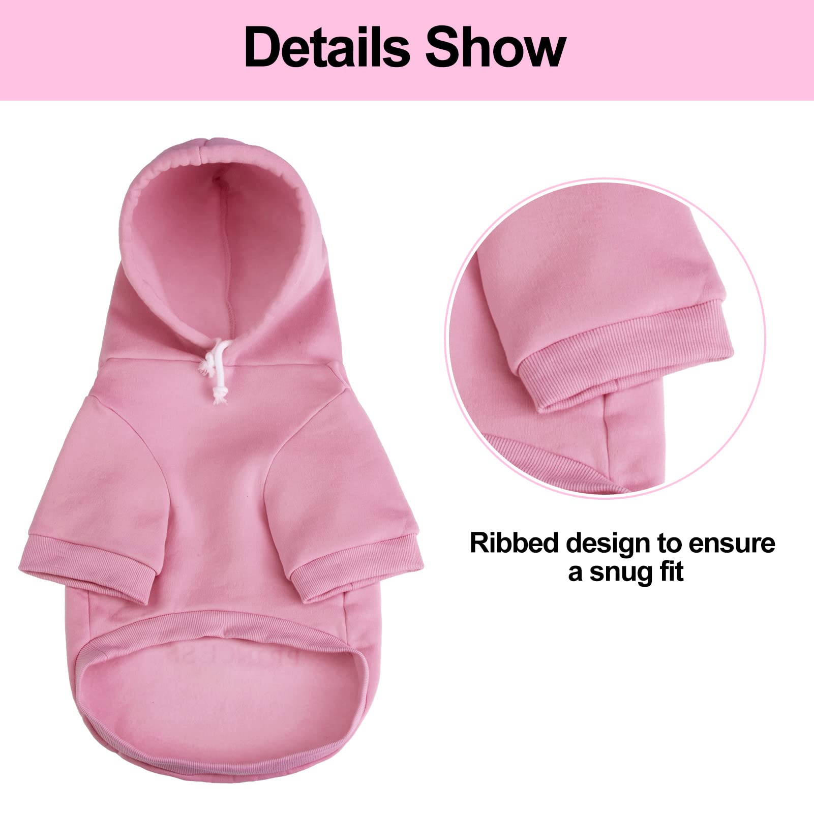 Expawlorer Princess Dog Cat Fleece Sweatshirt Hoodies , Pink, Small