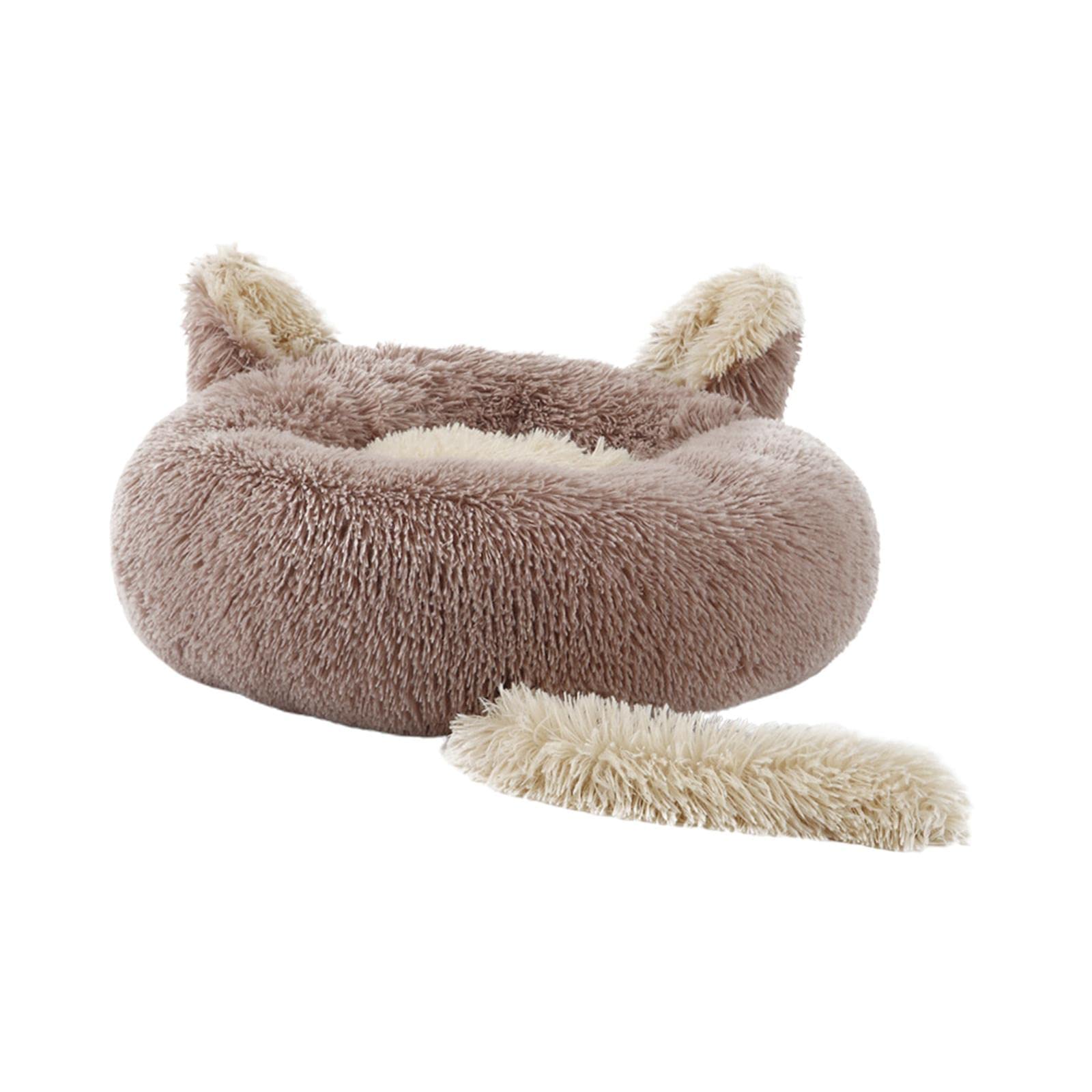 MERISHOPP Round Pet Blanket Dog Bed Soft Cats Warm House for Kitty Small Medium Dog Brown 80cm Dogs | Cats | Puppy | pet | Rabbi