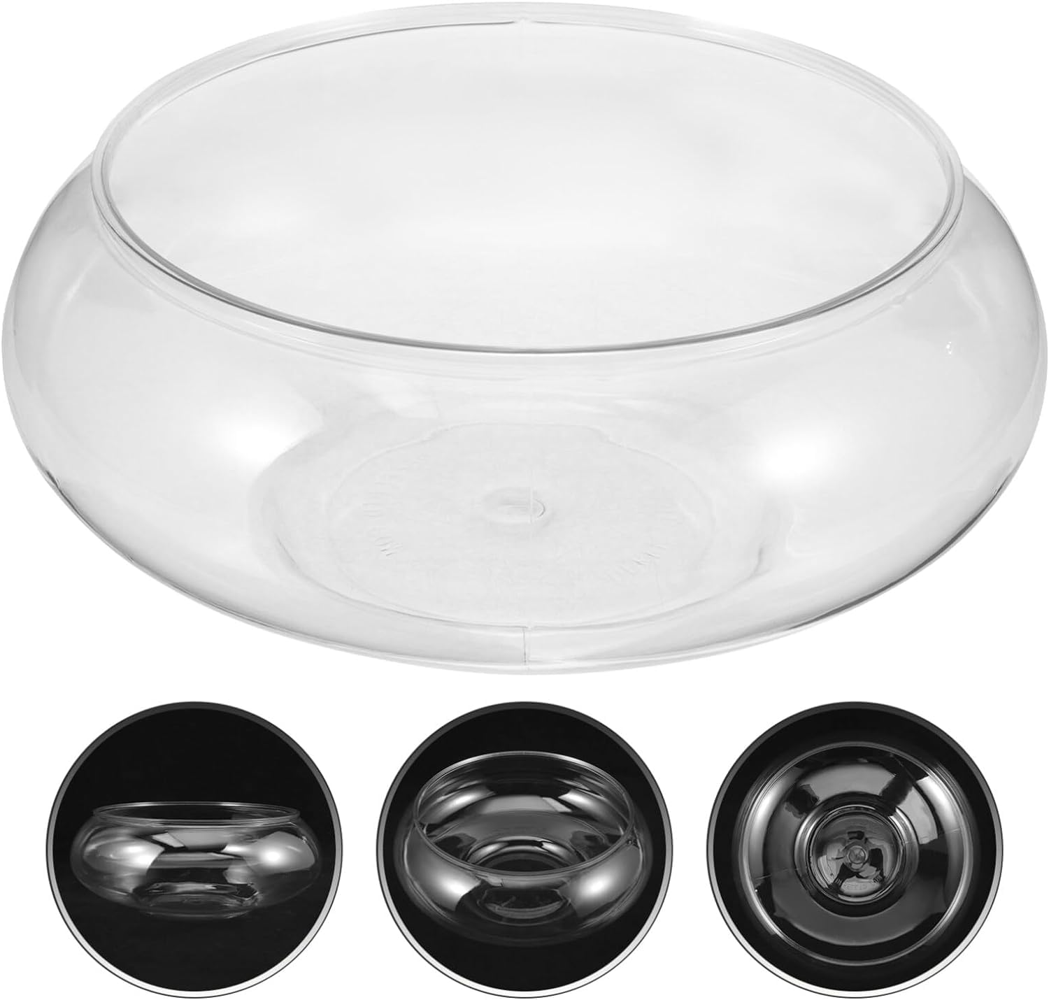 Clear Fish Bowl Vase Bubble Bowl Round Shallow Planter Plastic Container Fish Bowl Aquatic Plant Pot Daffodil Pot Hydroponic Pla