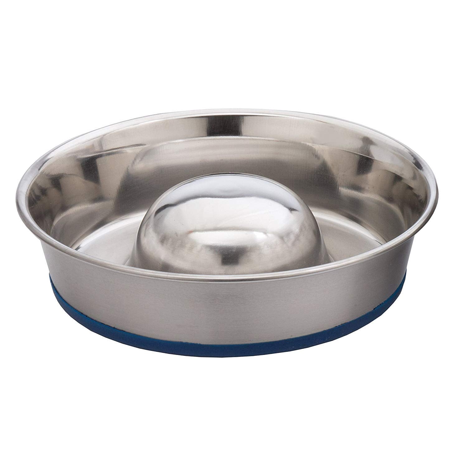 Our Pets Durapet Slow Feed Premium Stainless Steel Dog Bowl, Silver, Large (2040010302)