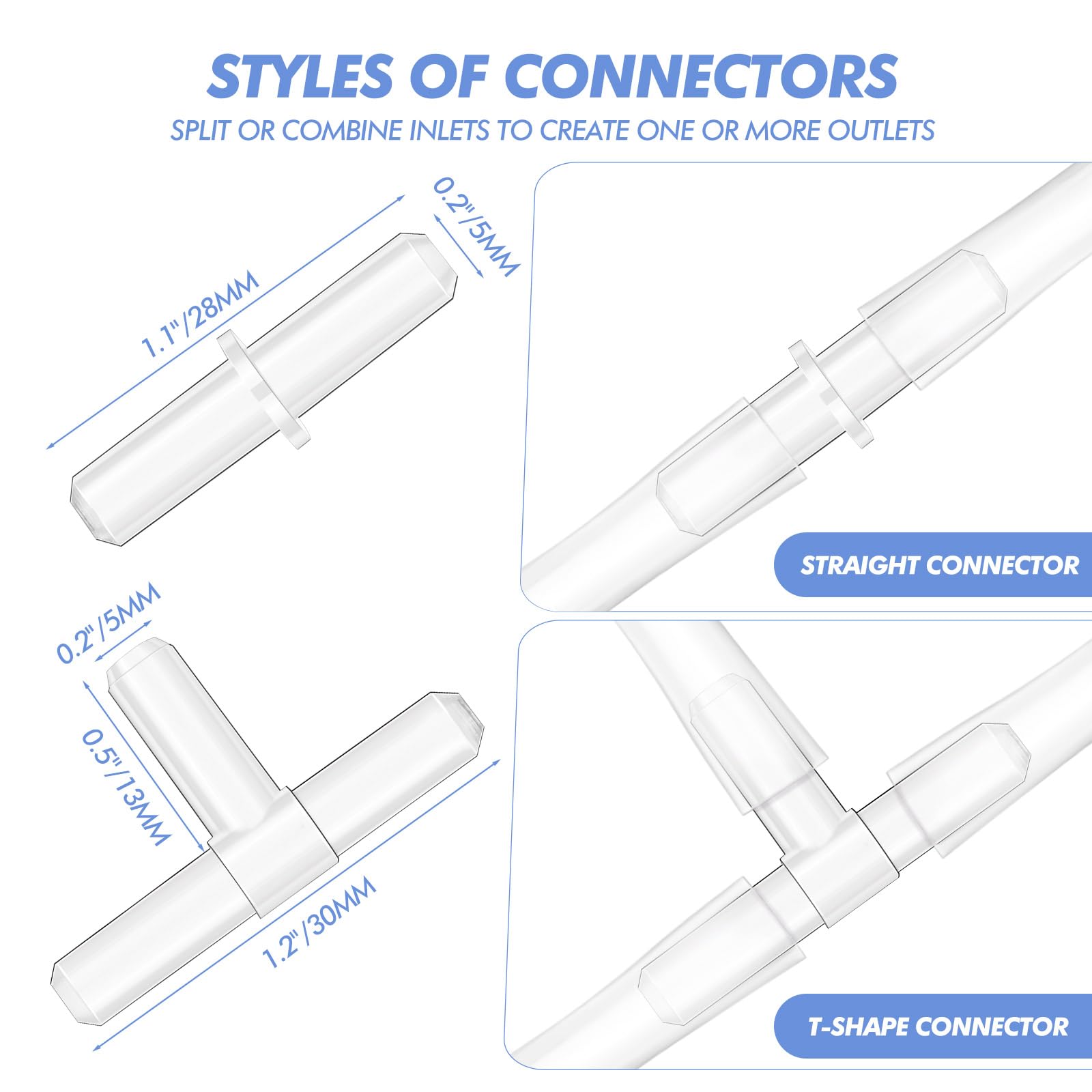 Shappy 6.5 Feet/20 Feet Aquarium Air Pump Accessories Standard 2' Aquarium Air Tubing For Fish Tank Contains Air Stones,Check Valves,Suction Cups,Straight Connectors,T-Connectors (12 Accessories)