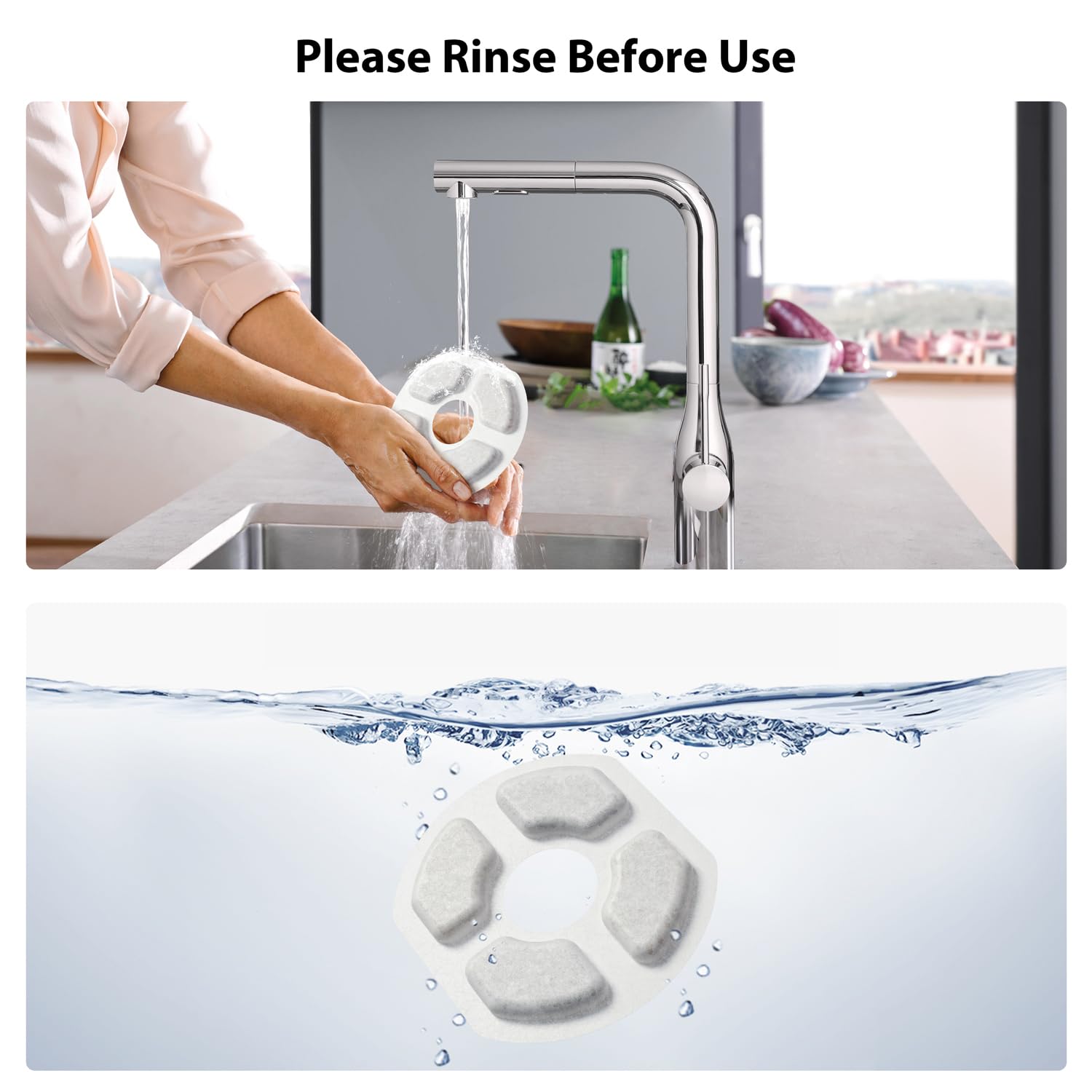 Stouchi Cat Fountain Filters Replacement, 6 Pieces Filters + 6 Pieces Sponge Filters For Pet Fountains, Suitable For Wdq1, Black