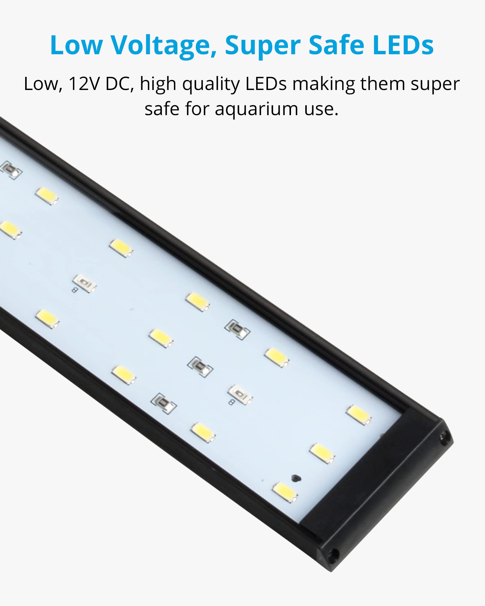 Nicrew Fish Tank Clip On Light, Clamp Aquarium Light With White And Blue Leds, 480Lm, 10 Watts