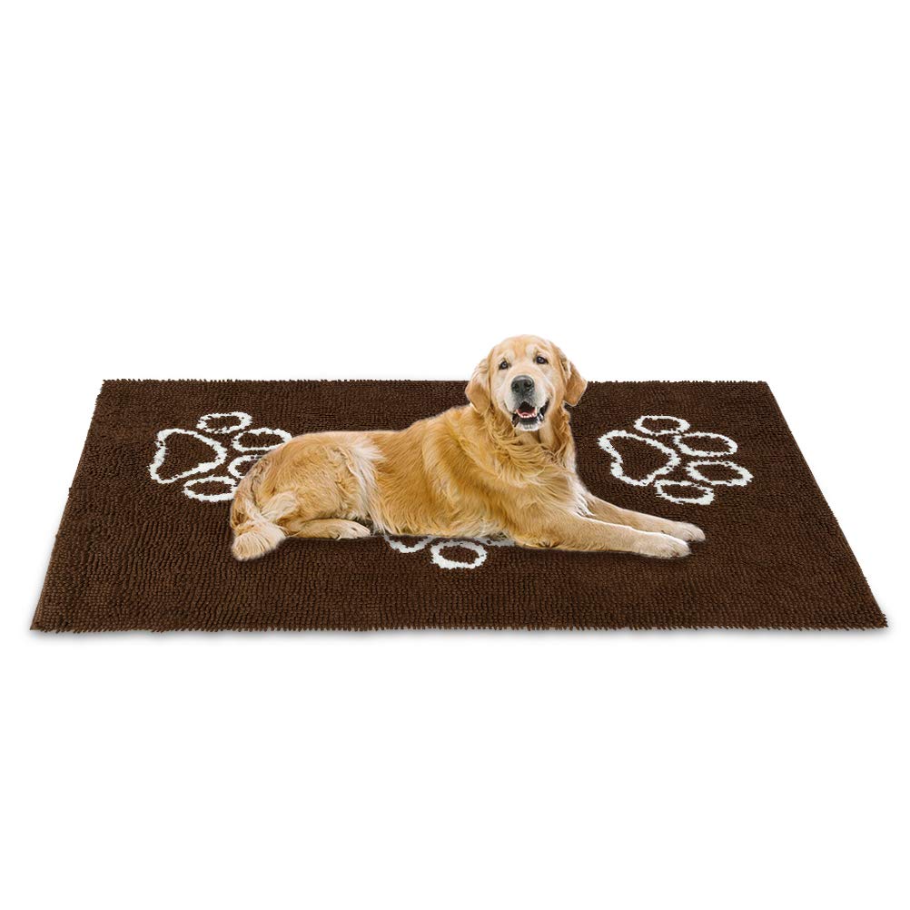 EXPAWLORER Dog Door Mat for Muddy Paws - Highly Absorbent Microfiber Dog Rug, Soft Chenille Dog Runner Rug Indoor Outdoor Floor,