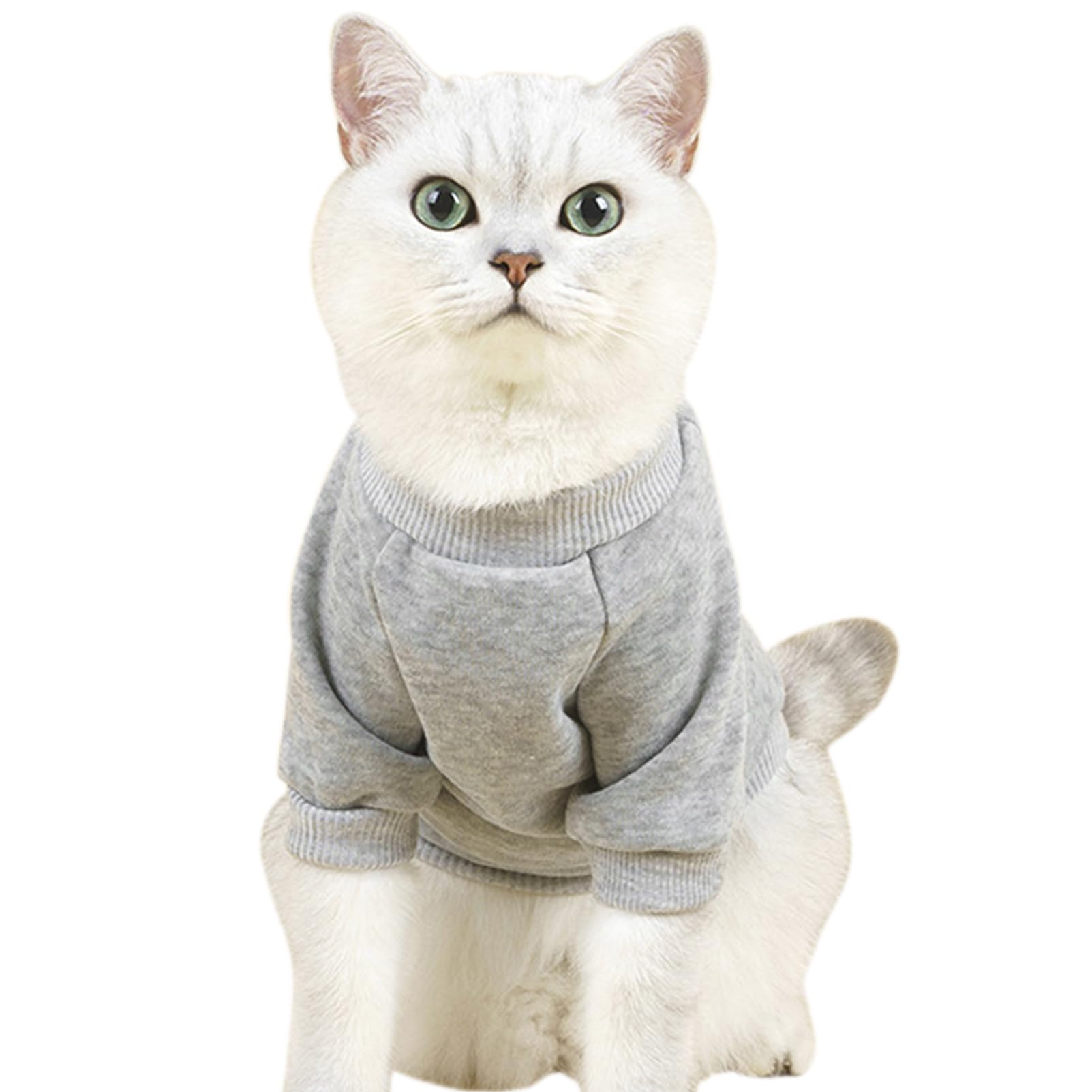 Jouhoi Puppy Sweater For Small Dogs Clothes Warm Winter Cat Clothe Pet Sweatshirt Knitwear Doggie Kitten Clothing, Grey, Large