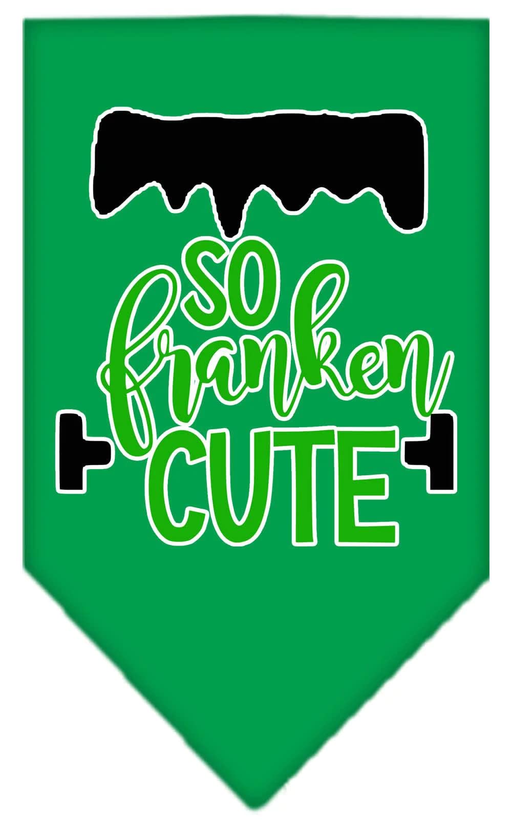 Halloween Pet and Dog Bandana Screen Printed, "So Franken Cute" Light Pink Small