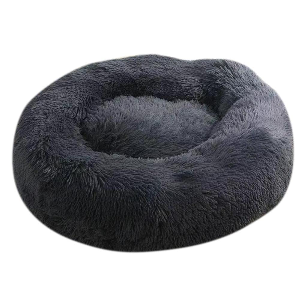 CALANDIS Pet Cat Dog Sleeping Bed Indoor Pet Round Cozy Comfort Bed Nest Dark Gray | Beds | Cat Supplies