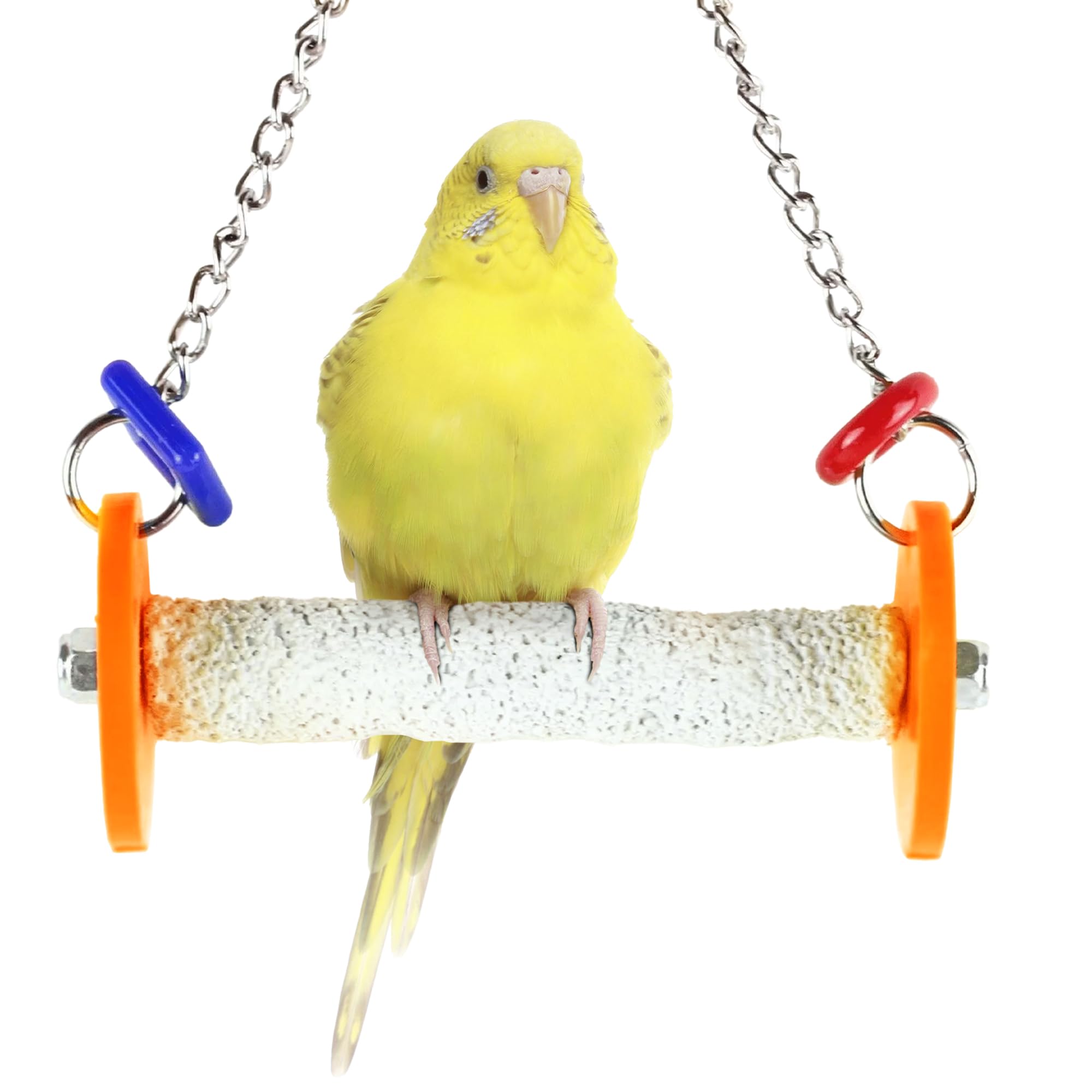 Sweet Feet And Beak Roll Swing And Perch Bird Toys - Keeps Nails And Beak In Top Condition - Handmade Pet Supplies - Safe And Non-Toxic Bird Cages Accessories - Parrot Toys (4.5' Orange Xs)