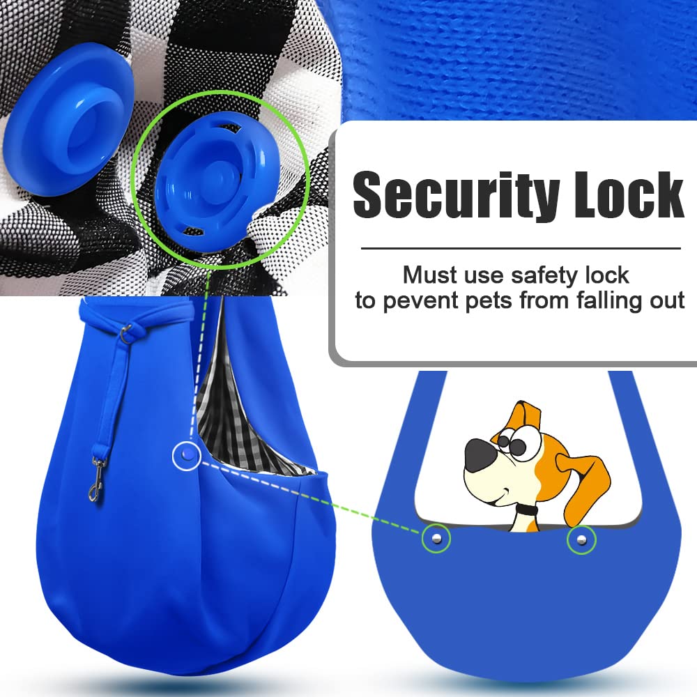 Tomkas Dog Sling Carrier For Small Dogs - Royal Blue, Adjustable Strap & Zipper Pocket, Up To 10 Lbs. Perfect Puppy Carrier For