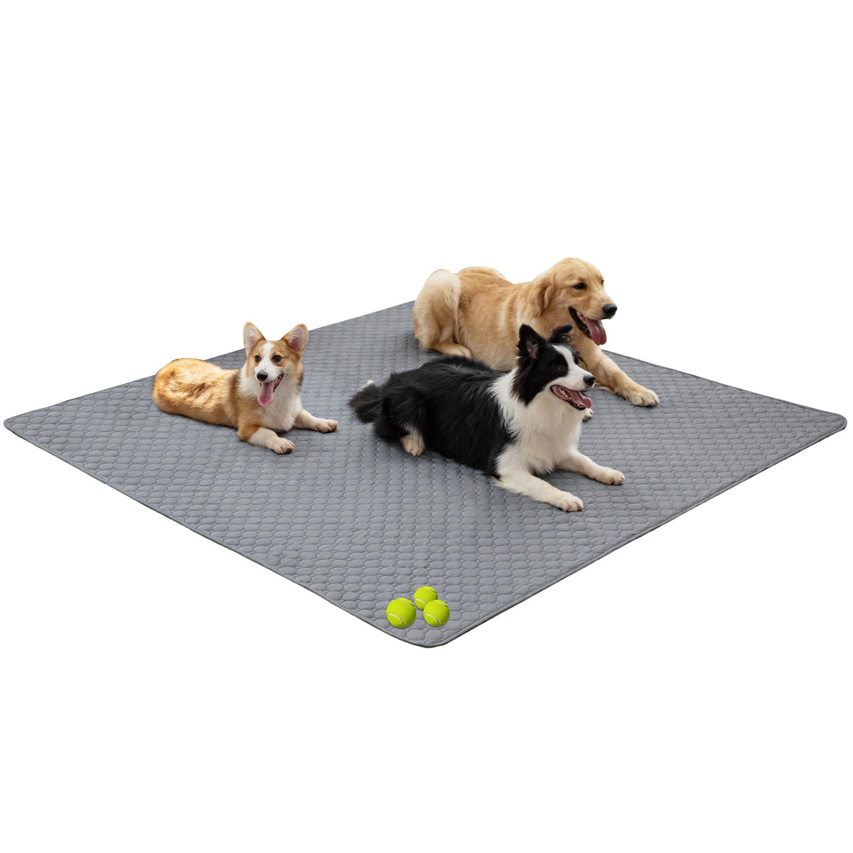 Pjyucien Washable Dog Pee Pads, 72''X72'' Extra Large, Non-Slip Pet Playpen Mats With Fast Urine Absorption, Reusable Puppy Wee 