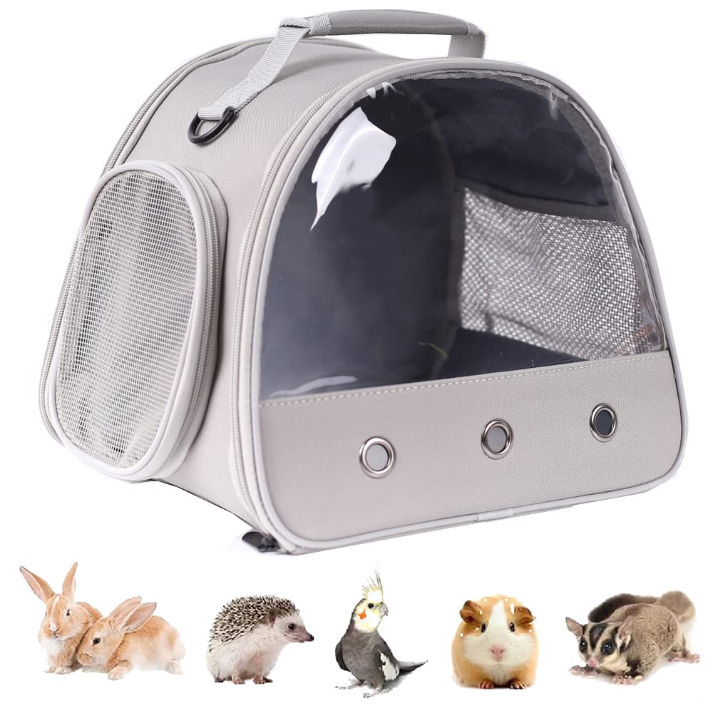 Guinea Pig Carrier Backpack, Clear Bubble Window Backpack For Guinea Pig, Bunny Rat Bird (Grey, Carrier)