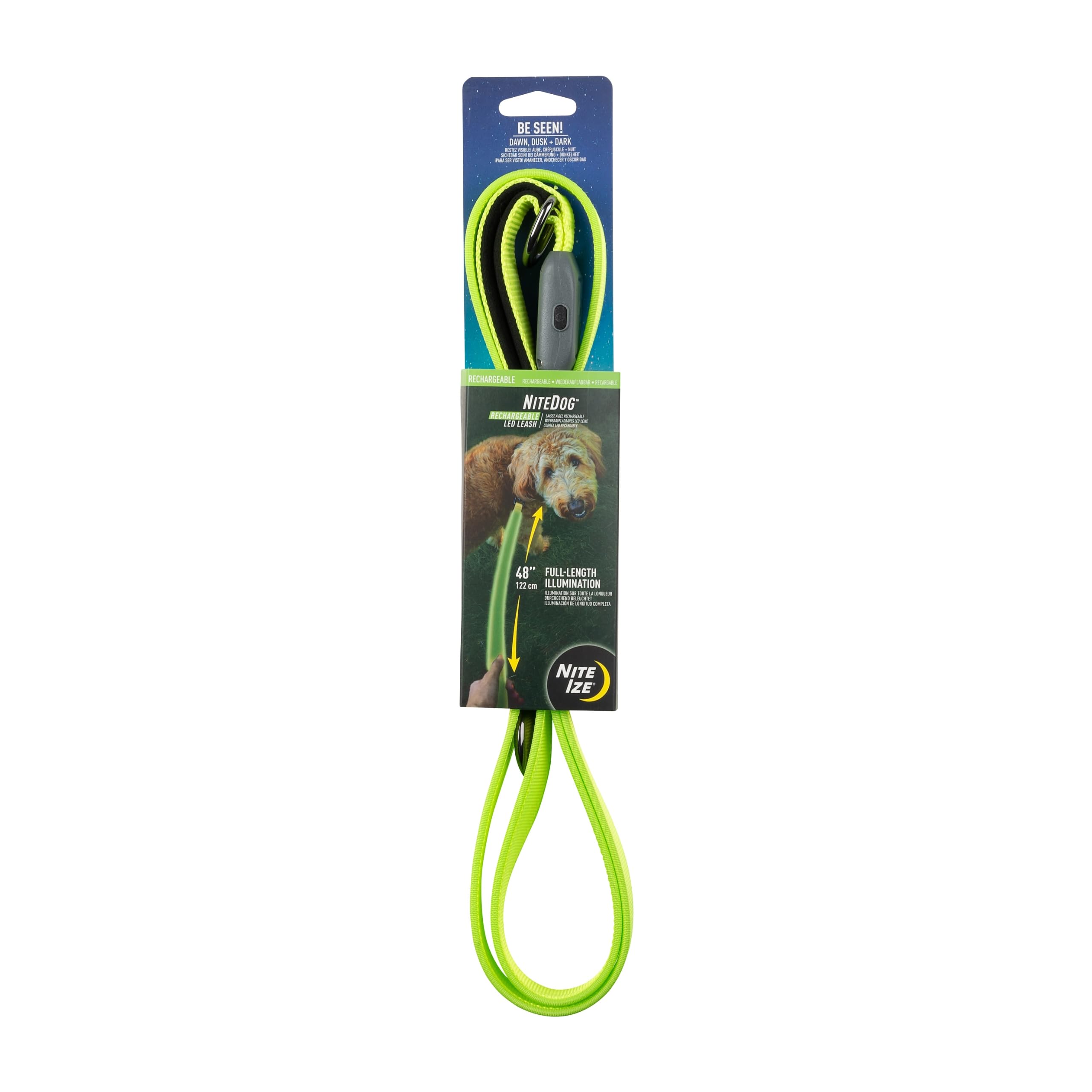 Nite Ize Nitedog Rechargeable Led Leash - Rechargeable Led Light Dog Leash With Padded Handle - Dog Walking Accessories For Walk