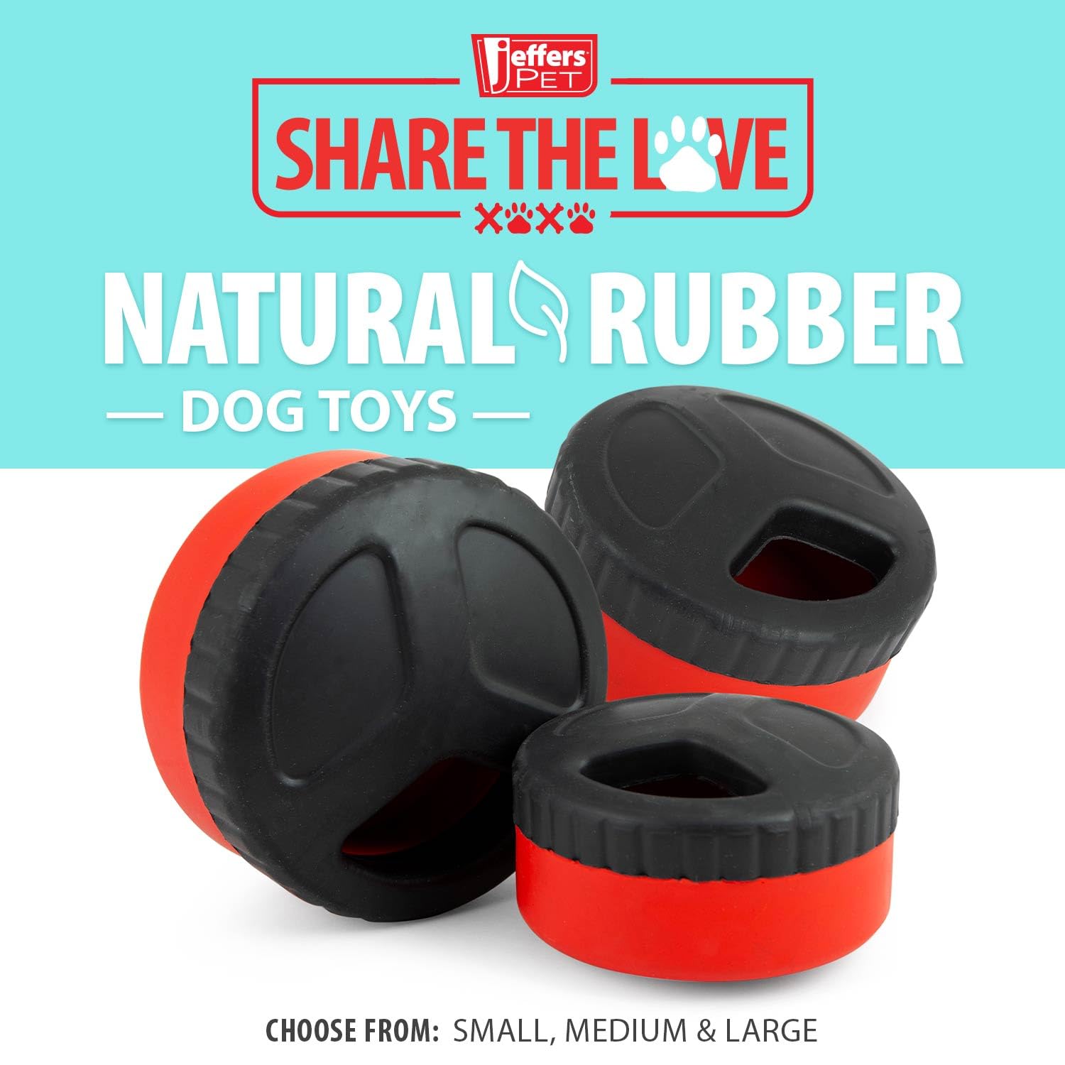 Jeffers Pet Natural Rubber Dog Chew Toy - Red Hocky Disc, Medium - Treat Dispensing, Vanilla Scent, Durable, Non-Toxic, Dishwash