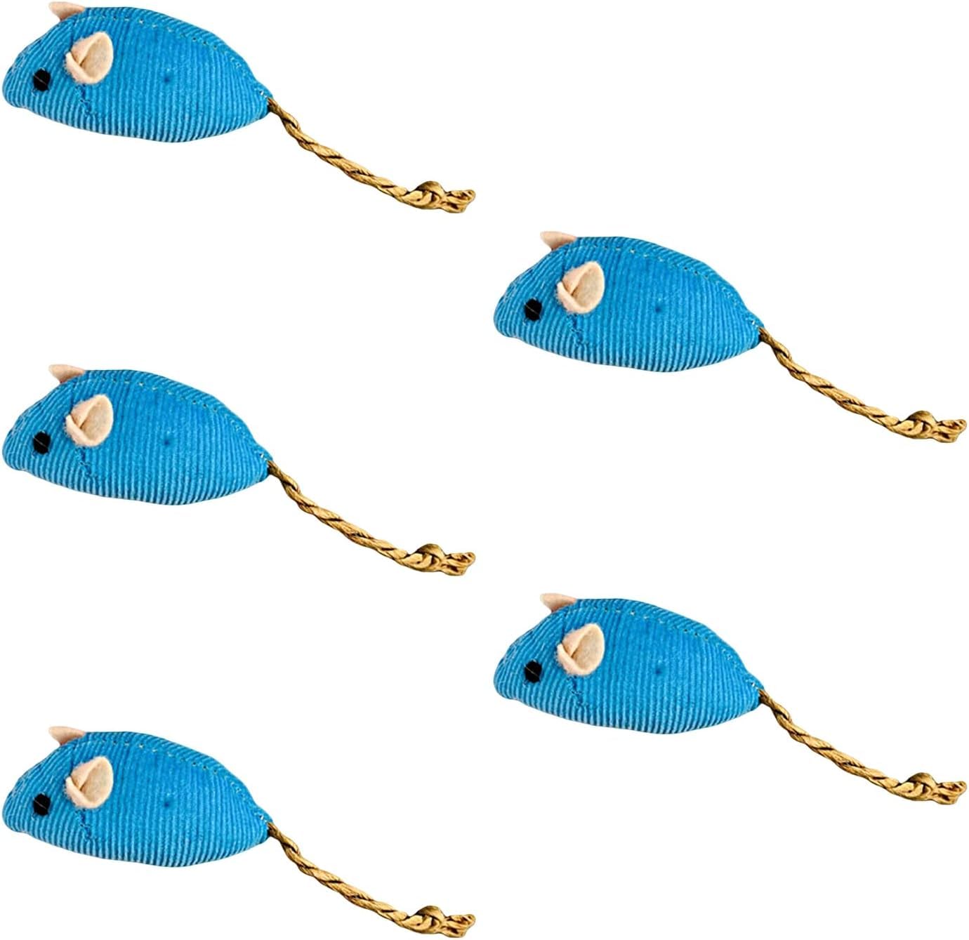 5Pcs Blue Catnip Toy, Catnip Toys Balls, Teaser Toy Mouse Shape Interactive Lightweight Relieve Boredom Pet Teething Toy Cat Sup