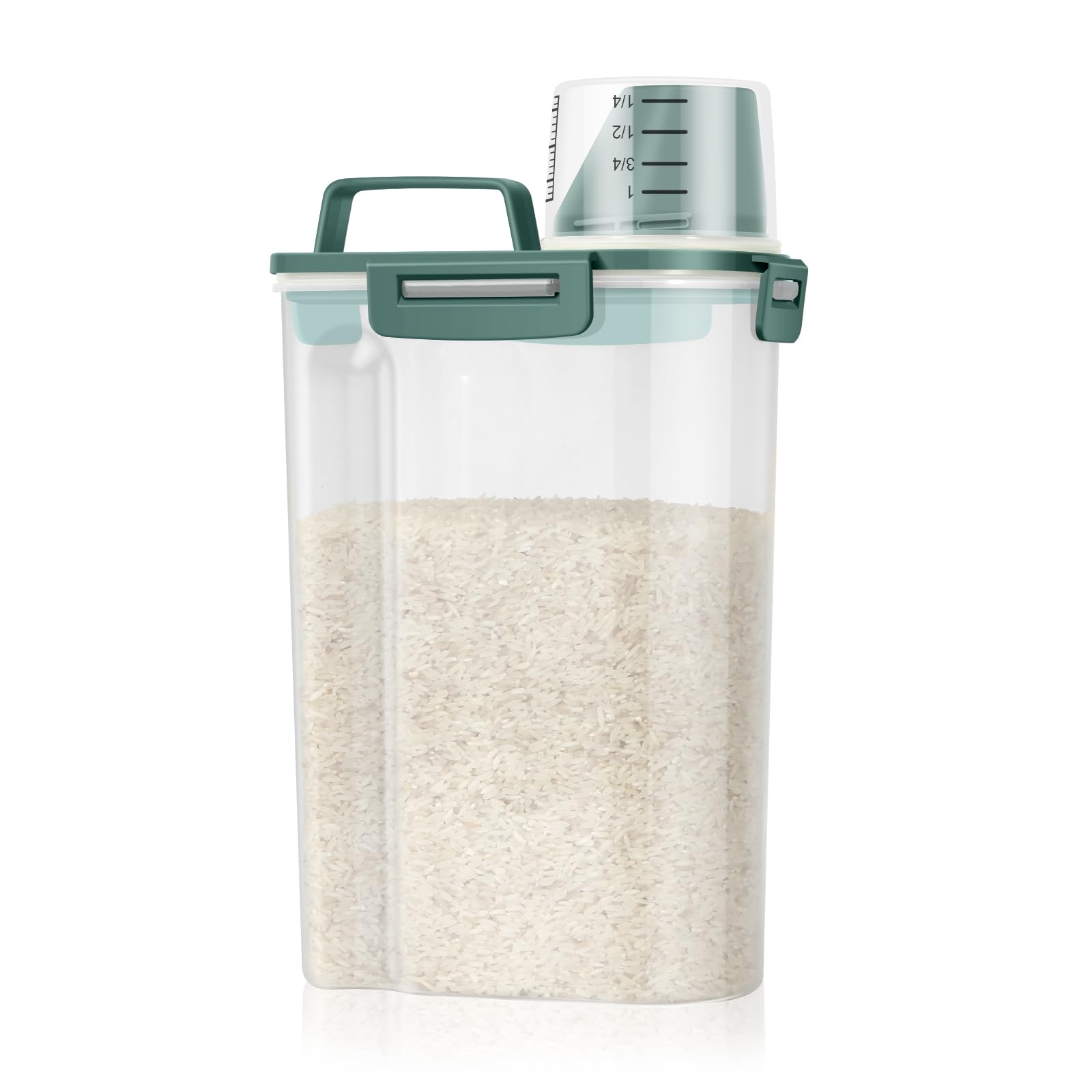 Tbmax Rice Storage Container 3 To 5 Lbs - Small Pet Dog Cat Food Container Dispenser With Easy Pouring Spout & Cup, Portable Cer