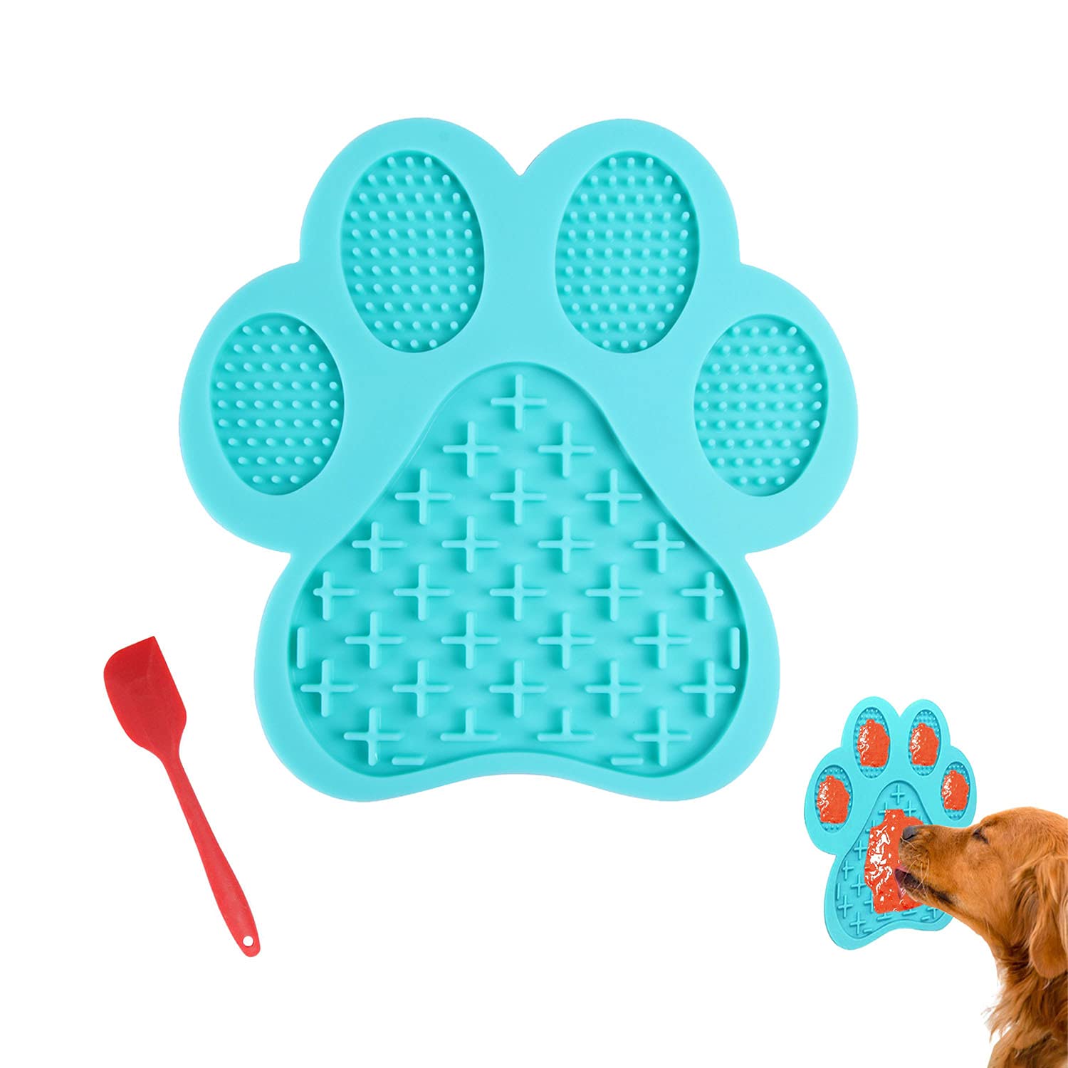Dog Licking Mat for Anxiety Peanut Butter Slow Feeder Bowls Licking Pad with Strong Suction to Wall for Pet Bathing,Grooming,and