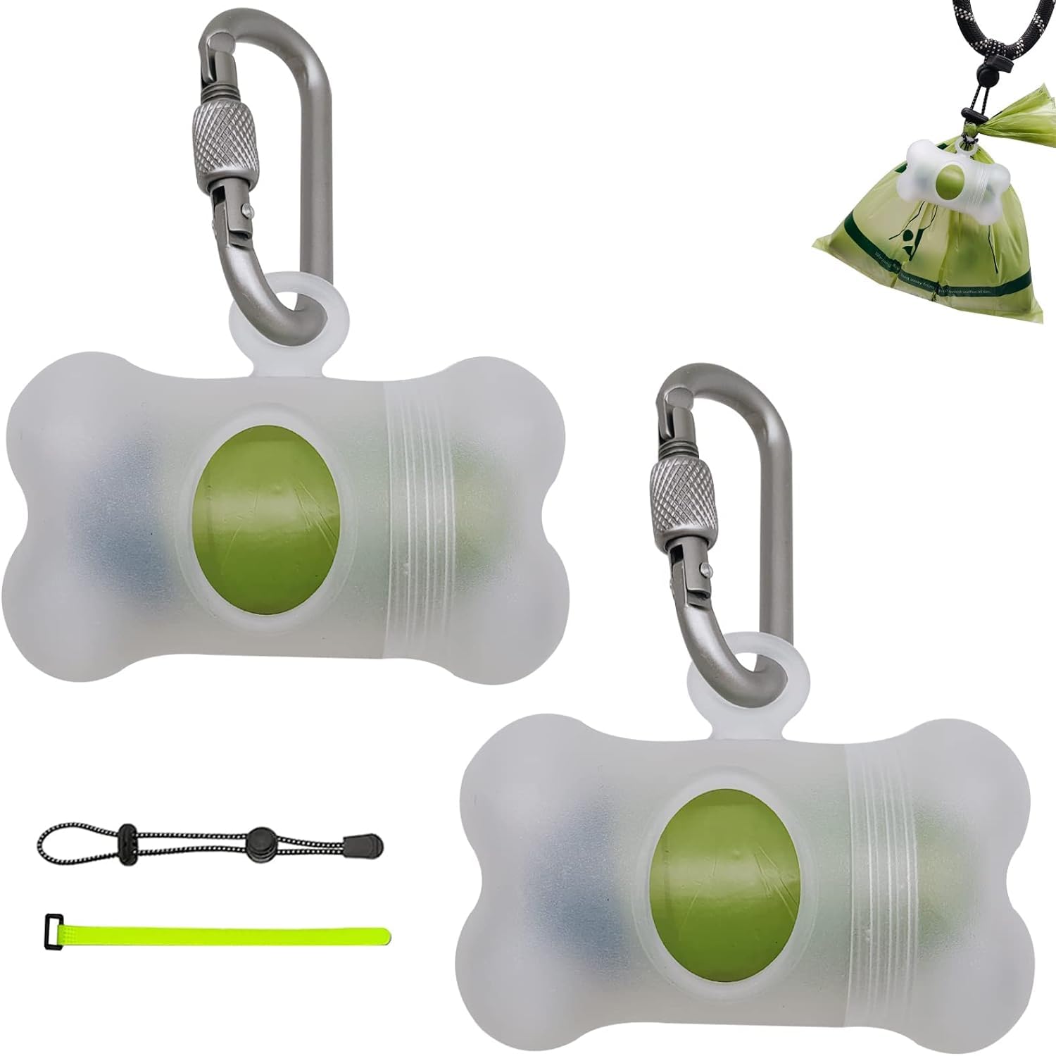 Dog Poop Bags Holder For Leash|Dog Baggie Dispenser With Leak-Proof 30 Poo Bags For Leash On The Go For Walking Doggie Outdoor