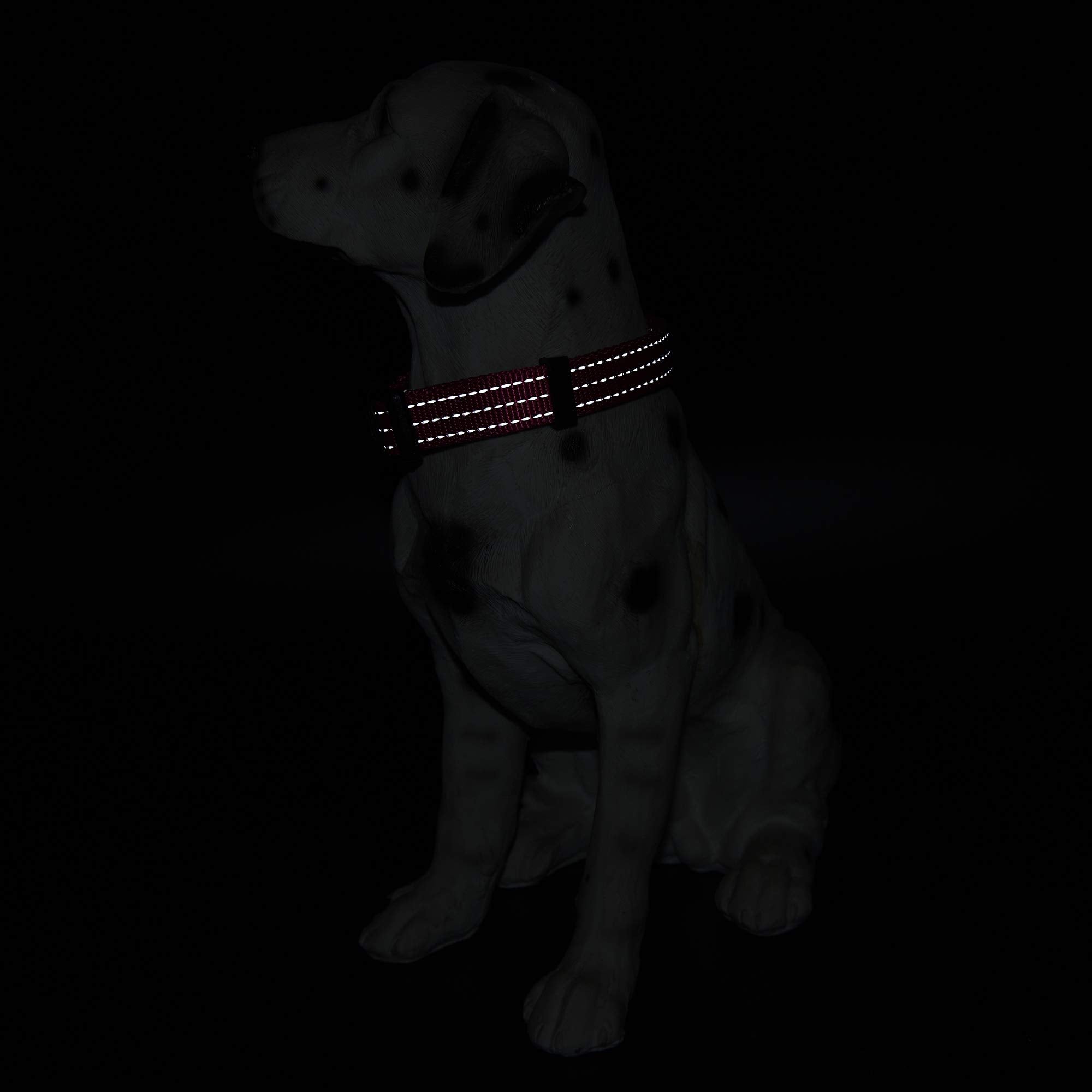 Mile High Life Dog Collar | Nylon Reflective Dog Collars | Light Weight Puppy Collars | Pink Dog Collars For Small Dogs (Solid P