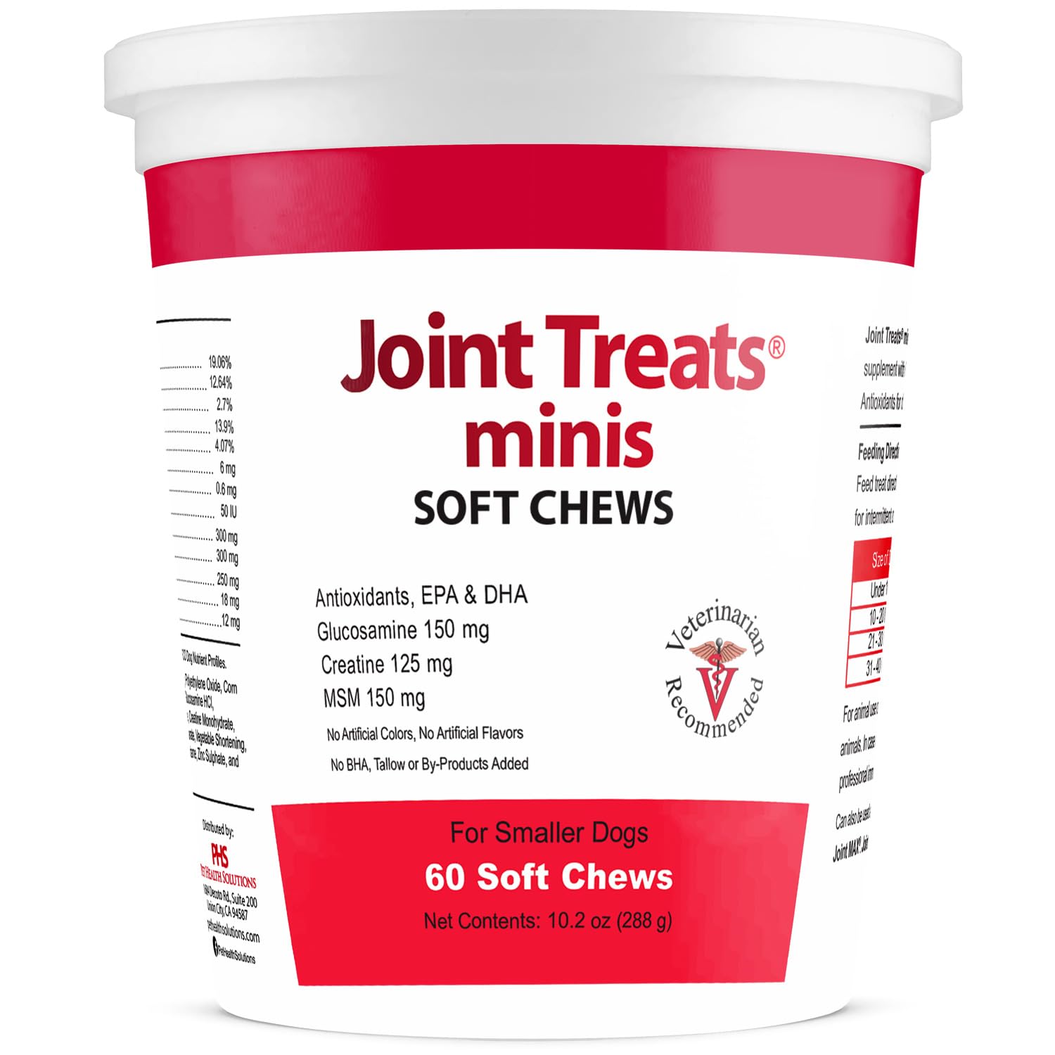 Pet Health Solutions Joint Treats MINIS for Smaller Dogs - Vitamins, Minerals, Antioxidants, Omega-3 Fatty Acids EPA, DHA - Maxi