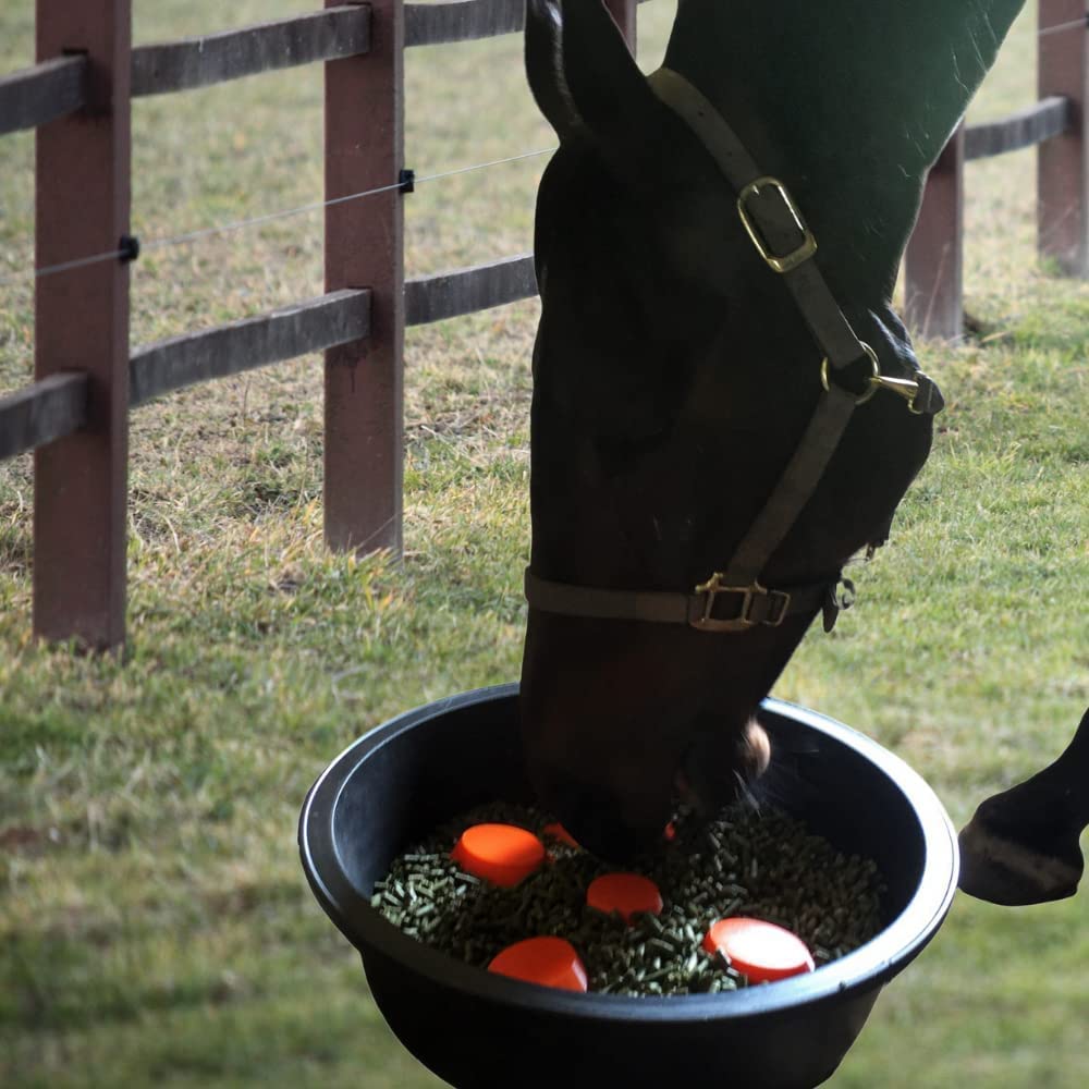 Drop 'N' Slow® Patented Portable Equine Slow Feeder Insert Designed To Reduce Choke, Curb Bad Eating Habits And Promote Healthy Digestion In Horses - Fits 12 Inch Round Feed Tubs
