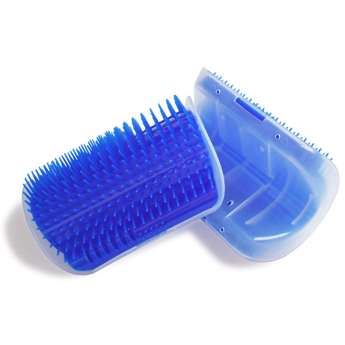 2 Pack Self Grooming Wall Brush For Cats And Dogs - Cat Groomer With Catnip, Massage Comb Tool For Long & Short Fur Pets (Blue)