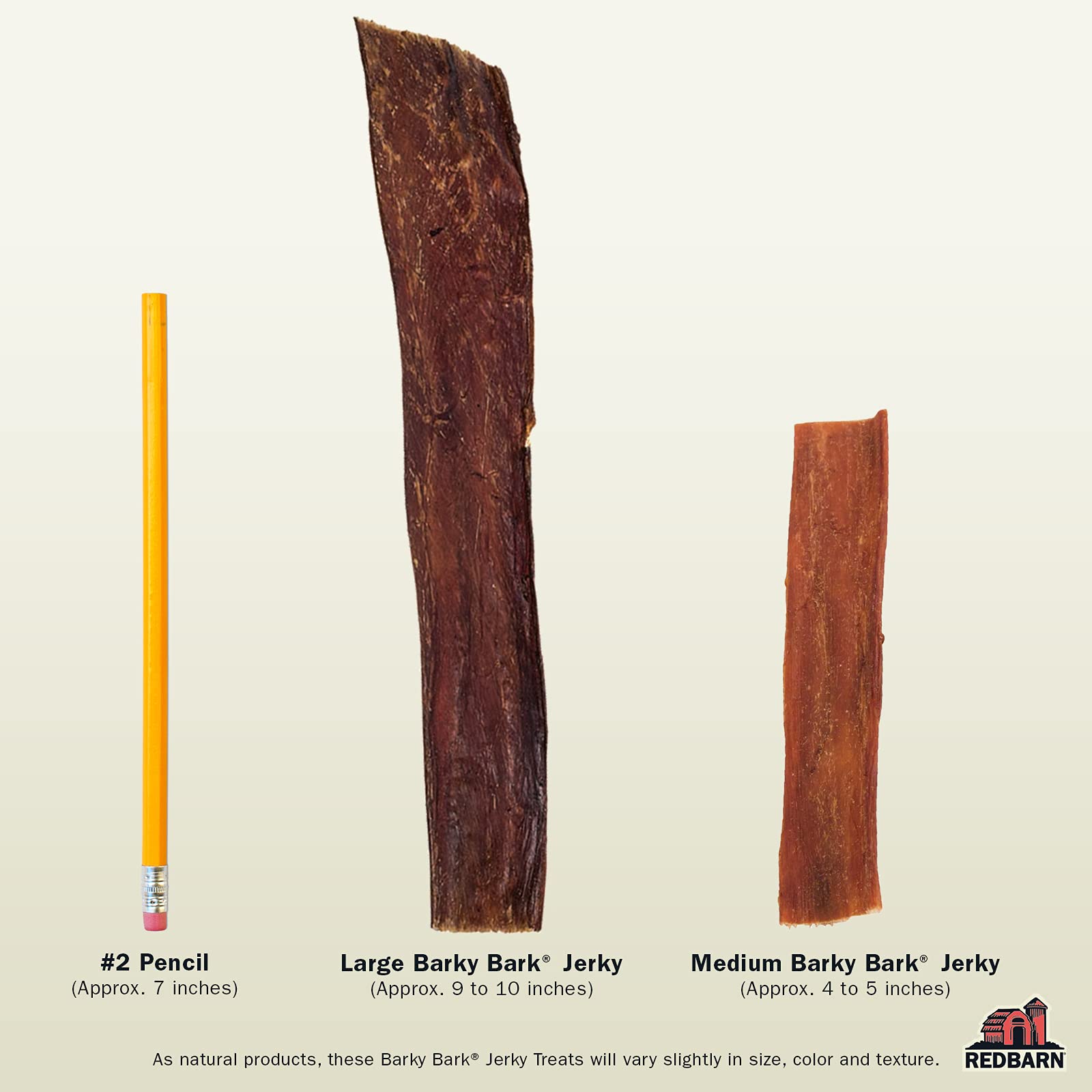 Redbarn All-Natural Barky Bark Beef Jerky for Dogs - Medium 4-5 Strips - Premium Grain-Free & Rawhide-Free Treats w/Chondroitin