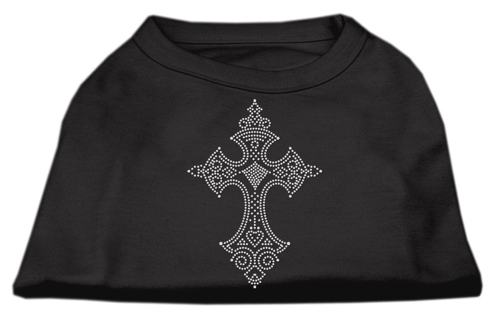 Mirage Pet Products Rhinestone Cross Shirt, X-Small, Black