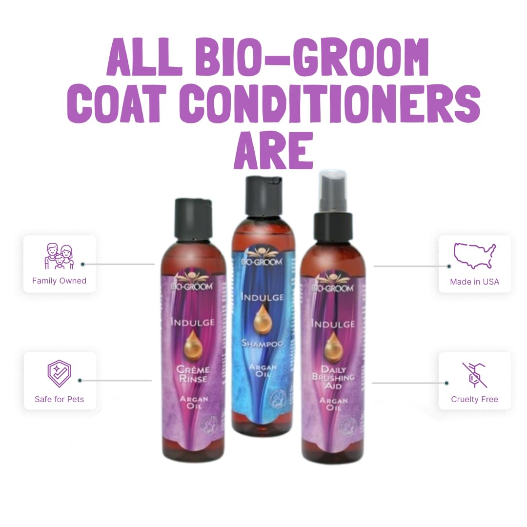 Bio-Groom Indulge Argan Oil Dog Shampoo - Deshedding Dog Bathing Supplies, Puppy Wash, Cat & Dog Grooming Supplies For Sensitive Skin, Cruelty-Free, Made In Usa, Dog Products - 12 Fl Oz 1-Pack