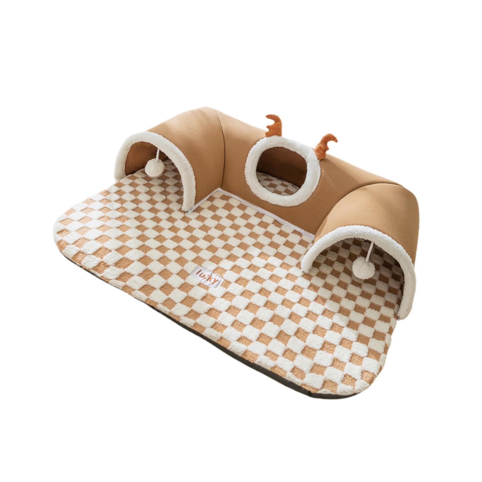 Myaddiction Cat Tunnel Bed Exercise Detachable Play Center For Outdoor Indoor Cats Bunny Brown M