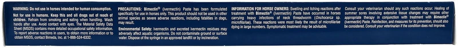 Durvet Bimectin 1.87% Ivermectin Apple Flavored Wormer, 6.08g, White, Model Bimec1