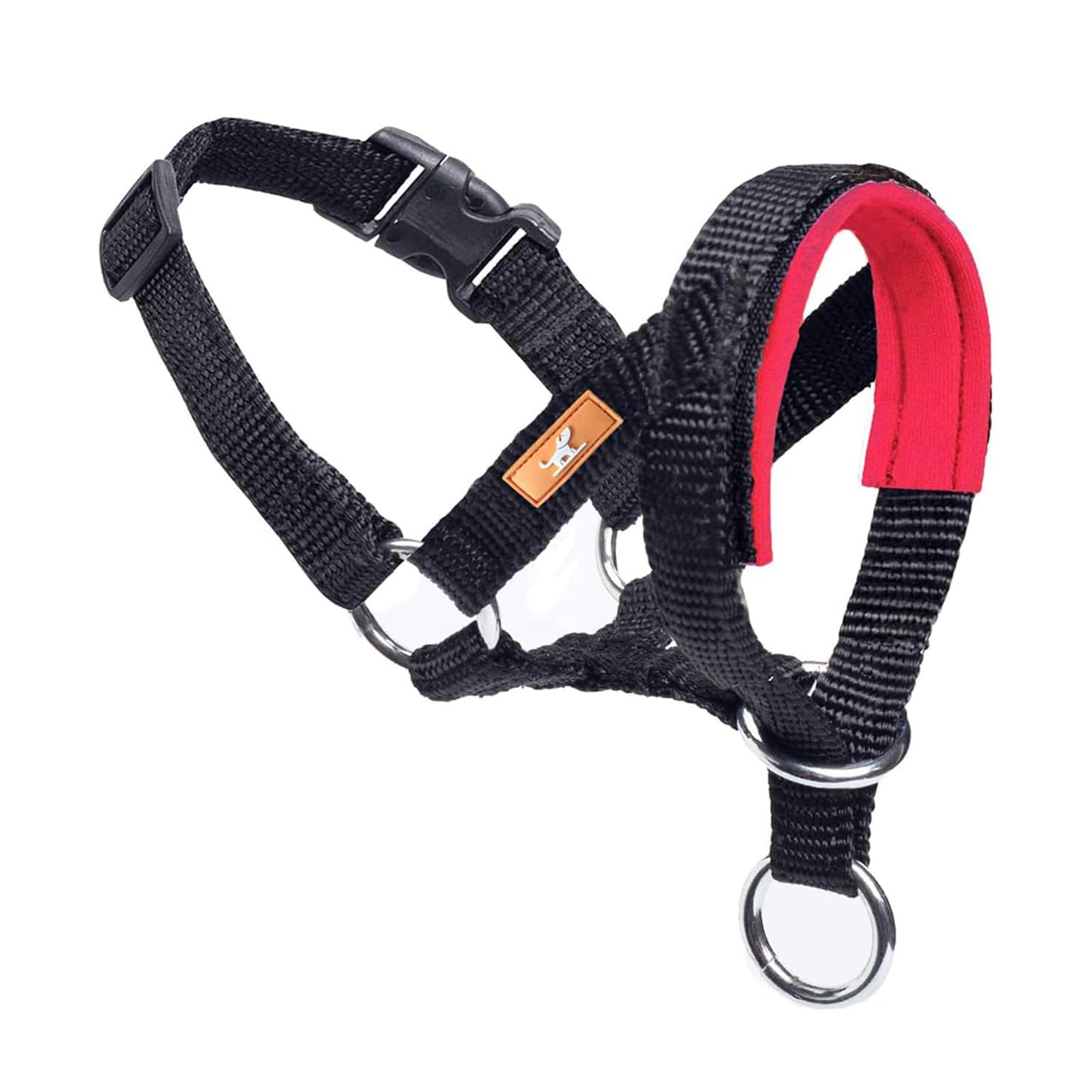 Dog Head Collar with Soft Fabric, Dog Head Harness for Dog to Stop Pulling with Adjustable Loop(M,Red)