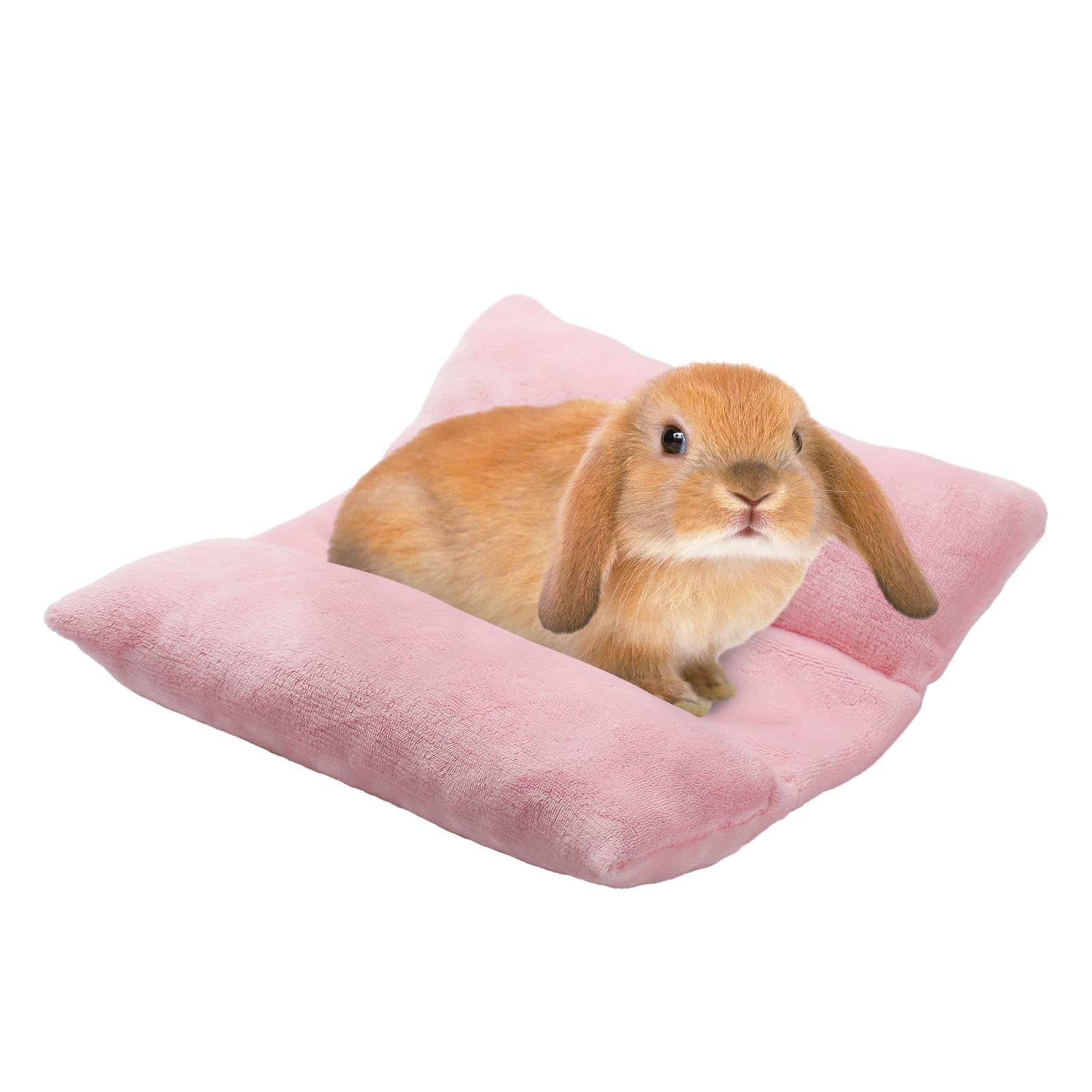Mewtogo 13 X 14In Rabbit Bed, Thickened Soft Snuggle Bunny Bed, Cuddle Cushion Plush Mat With Cotton Lounger Pillows, Small Pet 