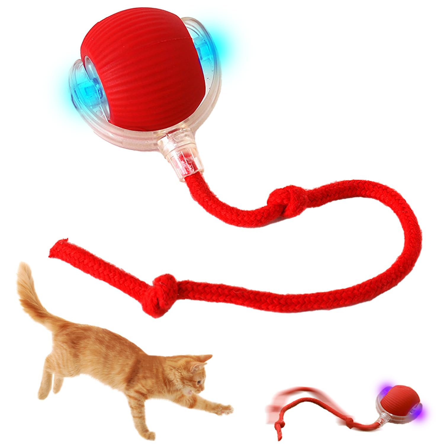 WELLXUNK, Chewie Rolling Ball, Interactive Cat Toys Rolling Ball, Dog Toy Indestructible, Interactive Dog Balls Toy with USB Rec